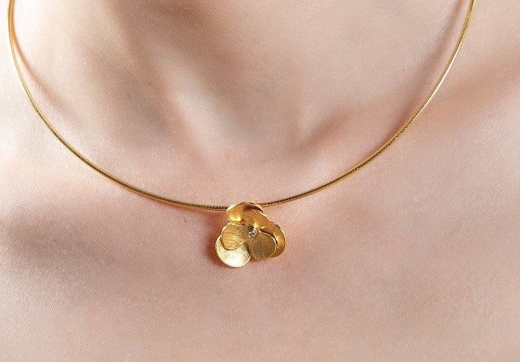 925/- Vedhæng, fg børstet, dia. 0,02ct W-SI - Image 2