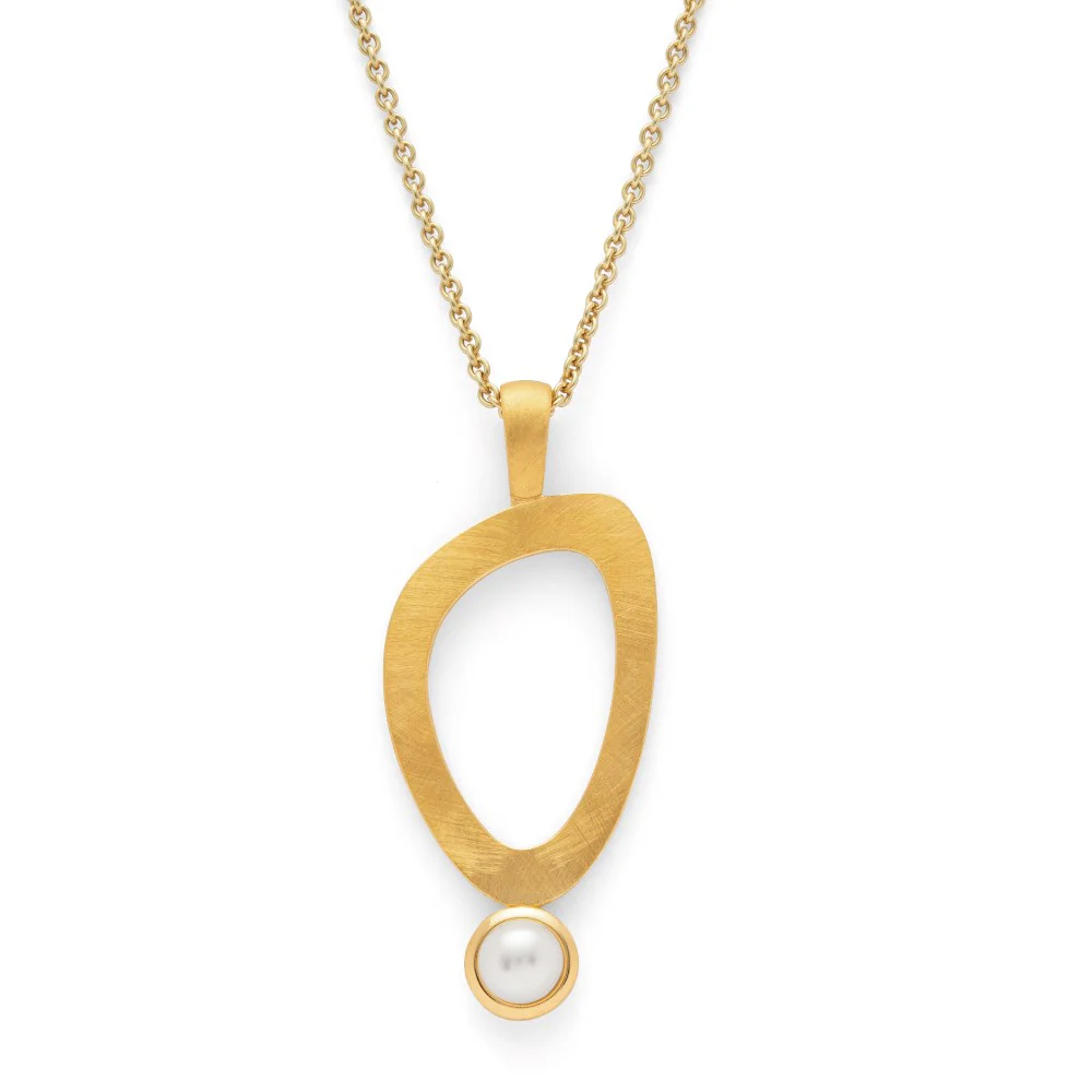 925/- Vedhæng, fg mat/blank, kulturperle 0,99ct