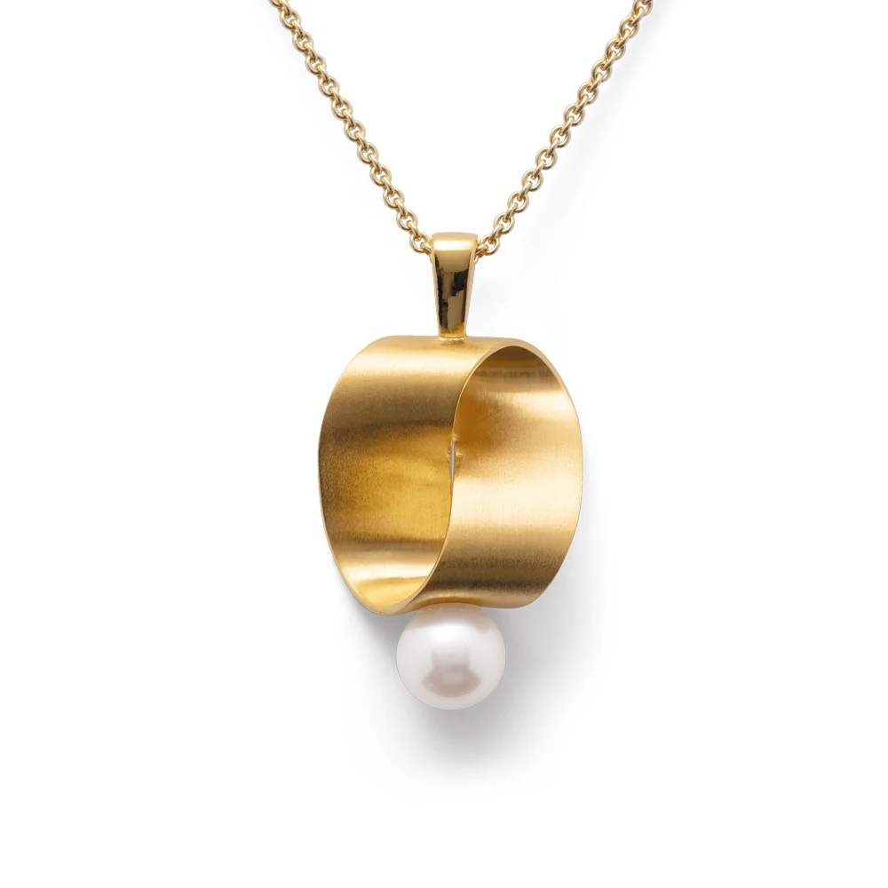 925/- Vedhæng, fg mat/blank, kulturperle 3,45ct
