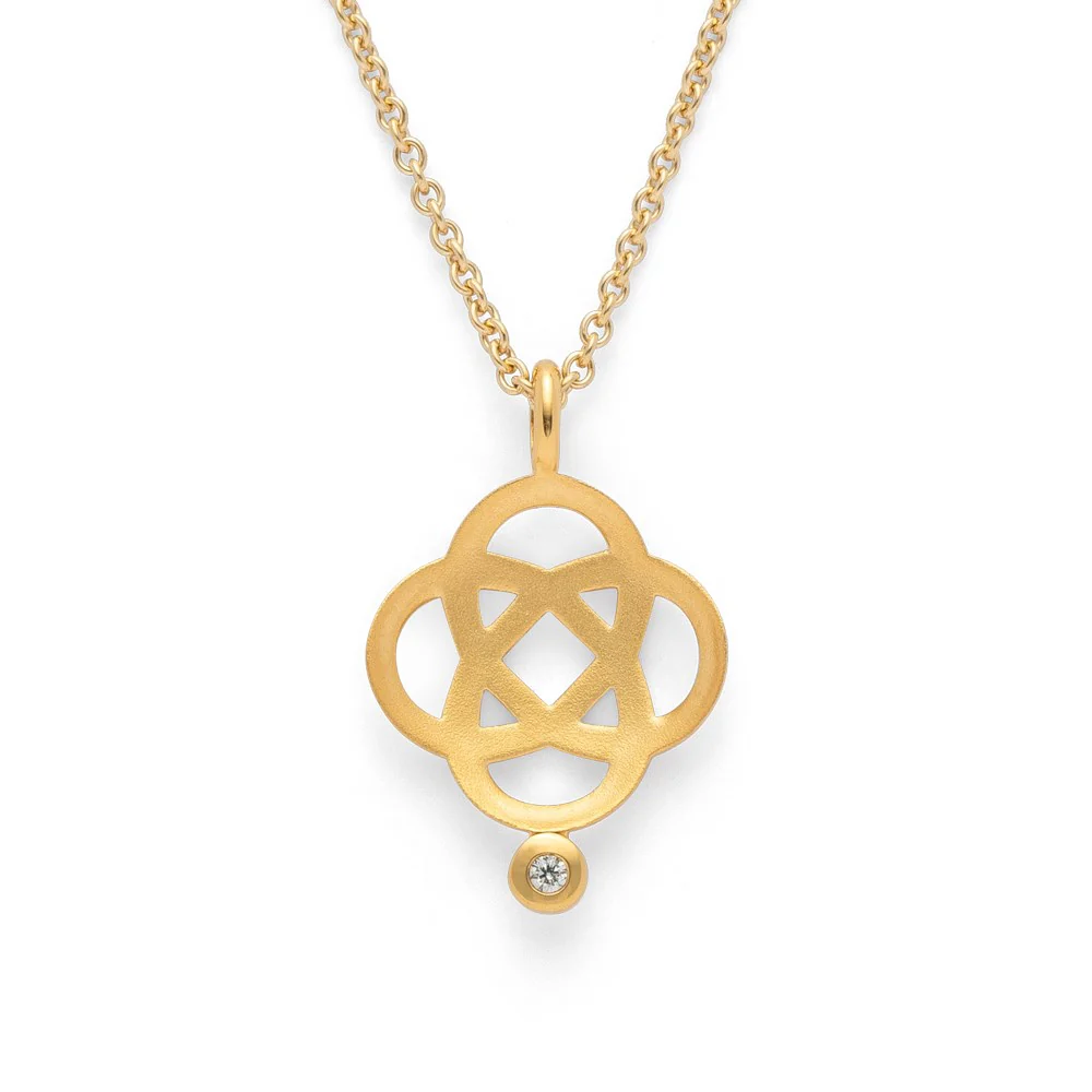 925/- Vedhæng, fg mat, brillant 0,02ct W-SI
