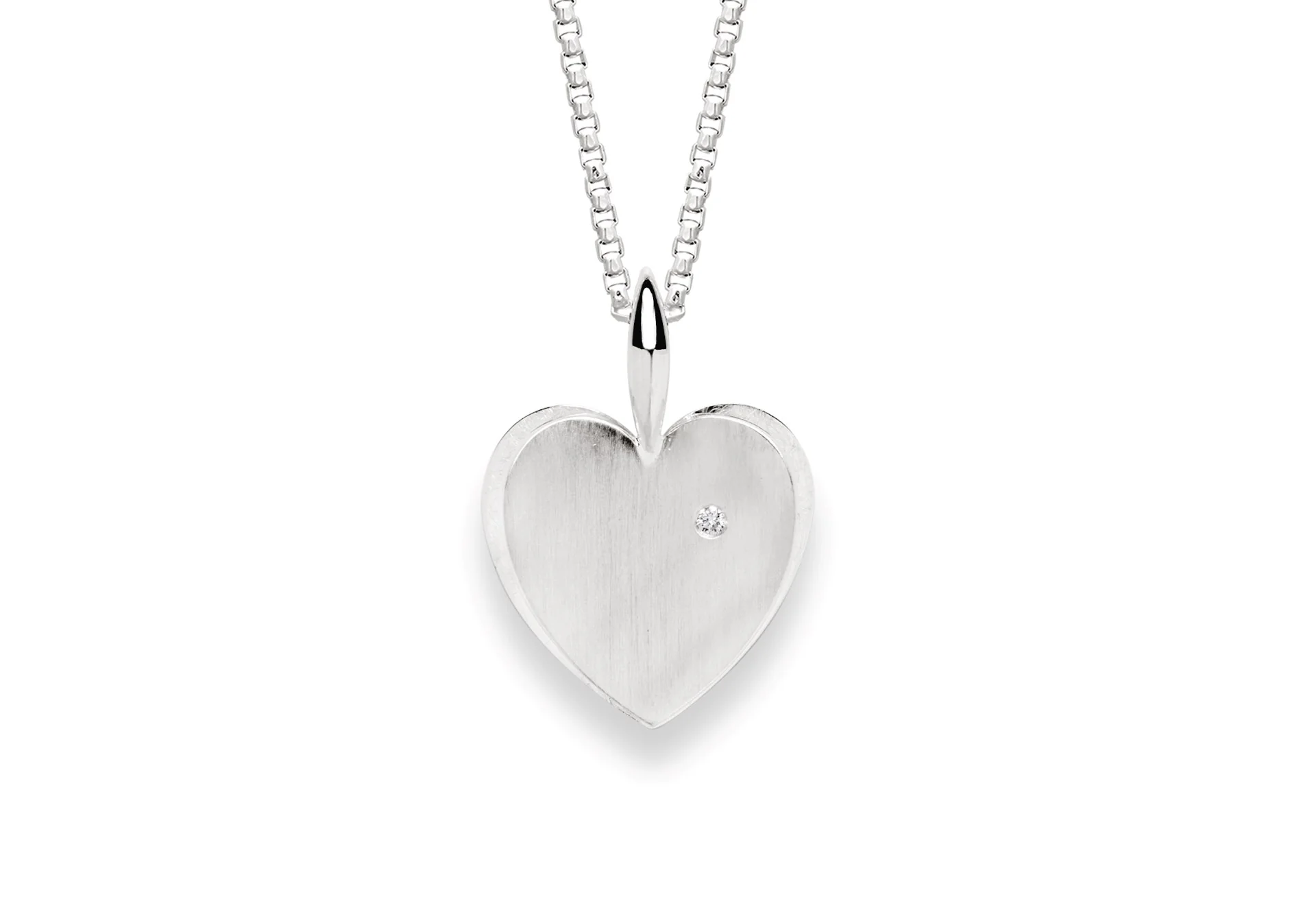 925/- Vedhæng mat/blank, brillant 0,02ct W-SI