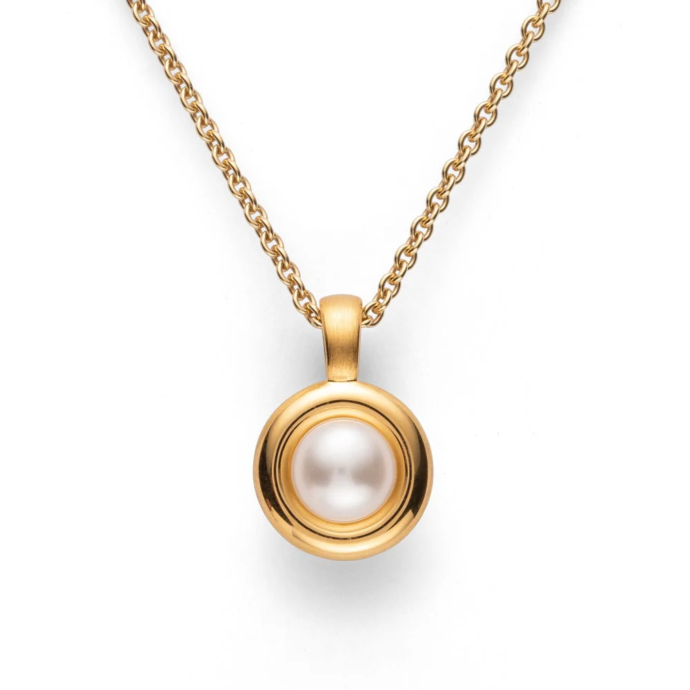 925/- Vedhæng, mat/blank fg, kulturperle 1.46ct