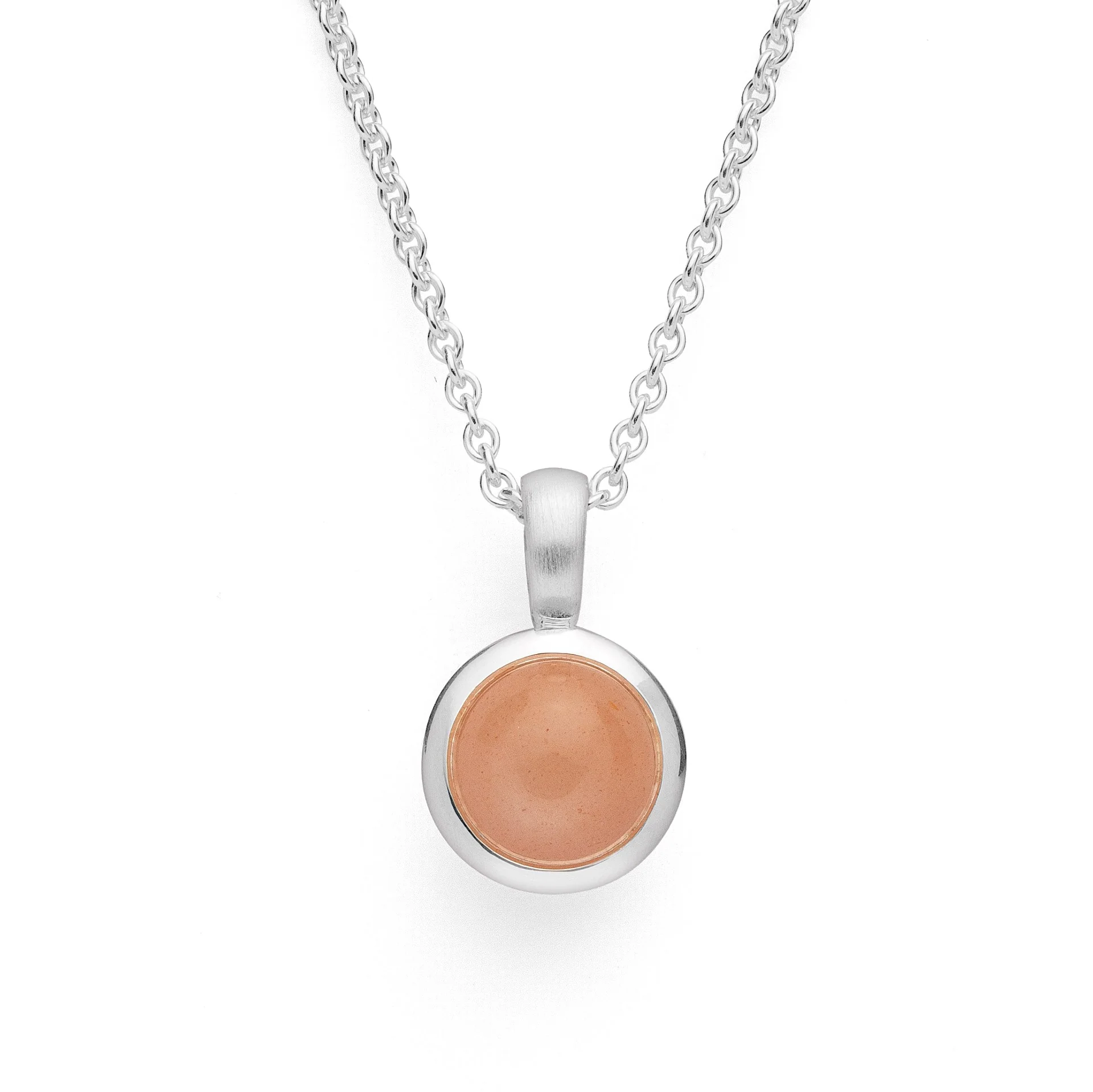 925/- Vedhæng mat/blank, månesten blush 1,85ct