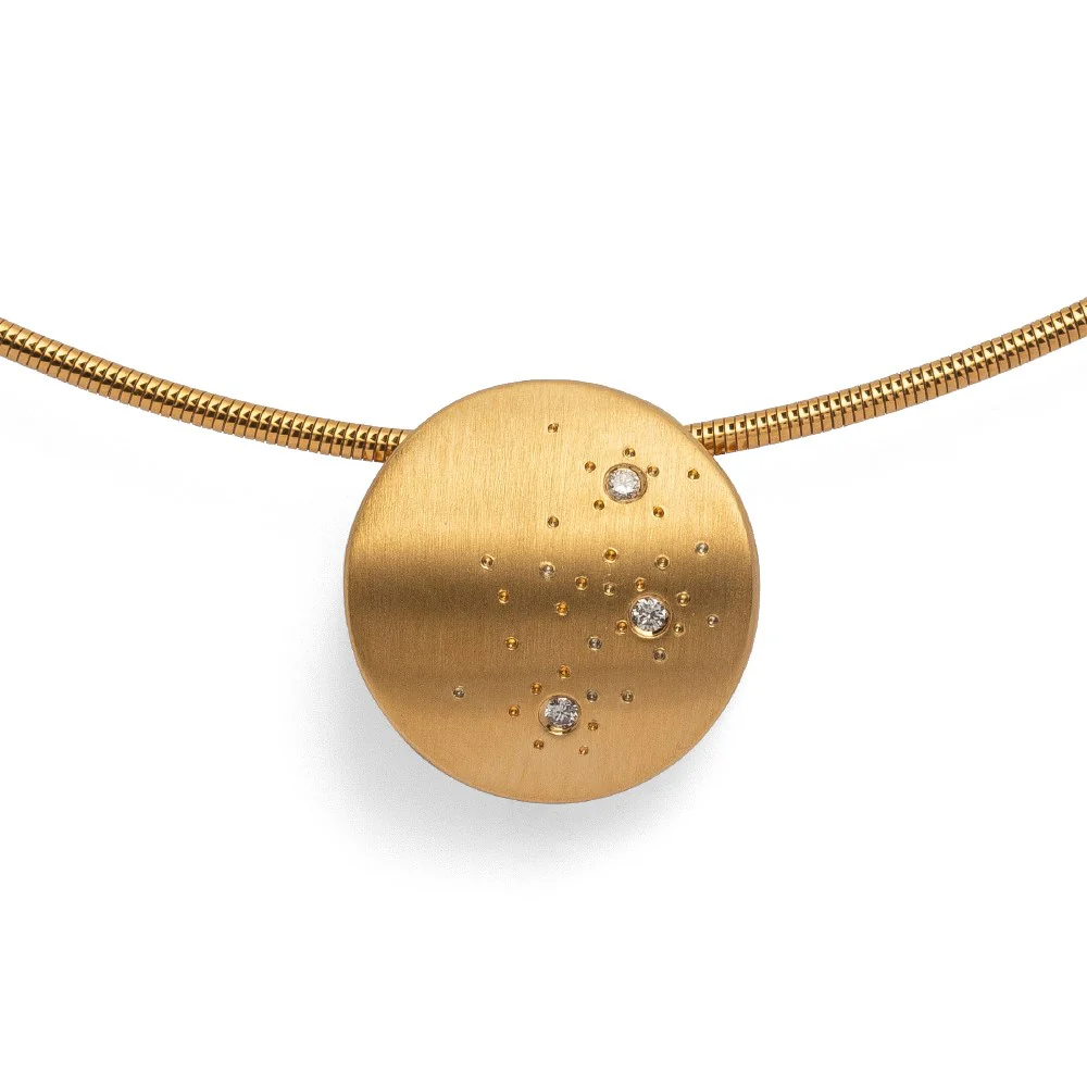 925/- Vedhæng, mat fg, br 0,03ct W-SI