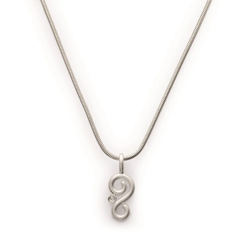 925/- Vedhæng, mat/pol., Dia. 0,015ct W-SI
