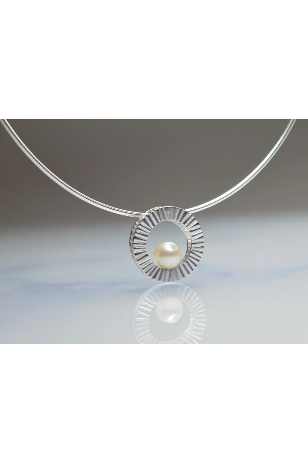 925/- Vedhæng, rho. hvid kulturperle - Image 3