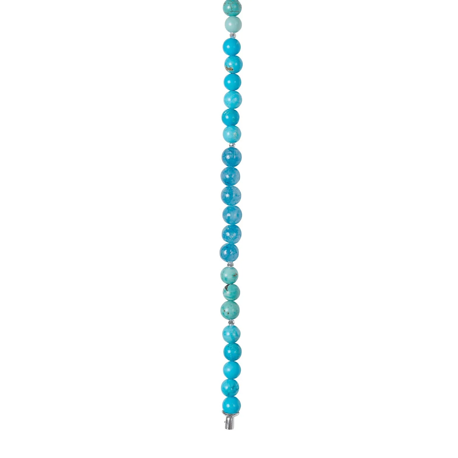 Blå spong quartz, Howlite, hematit  6mm system-kæde