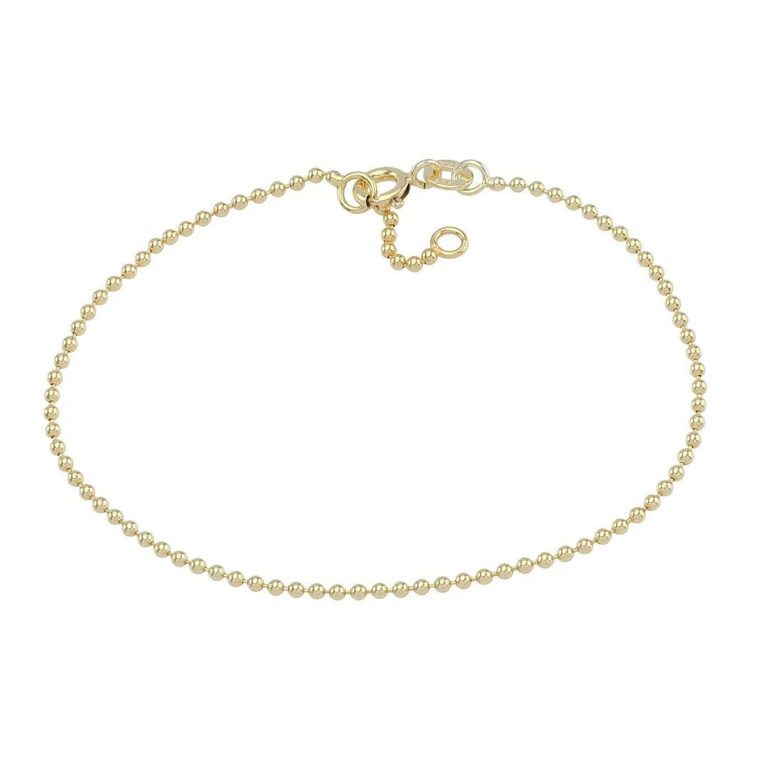 Forgyldt sølv armbånd ball chain