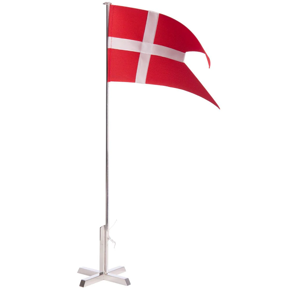 Forsølvet flagstang m. krydsfod 40 cm