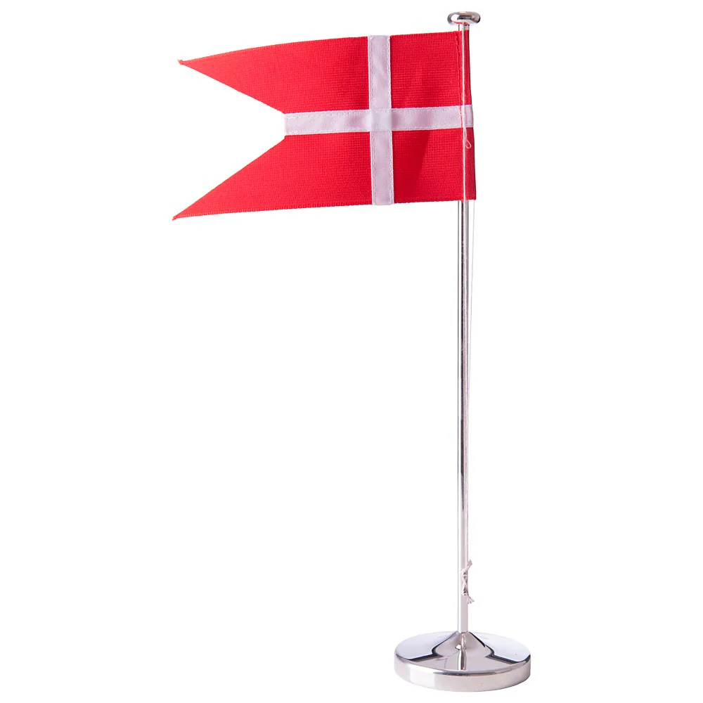 Forsølvet flagstang m. rund fod, 30 cm