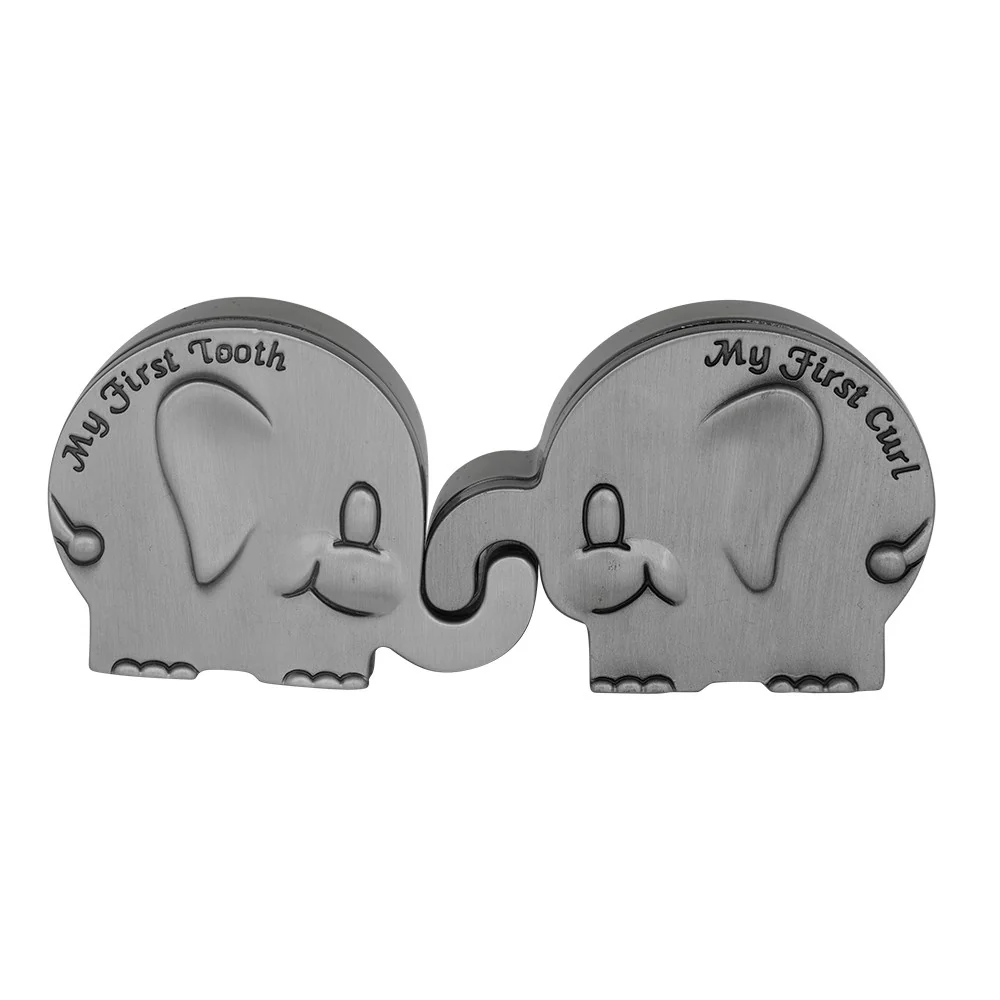 Fortinnet æske første tand/hårlok elefant -4,5*6cm