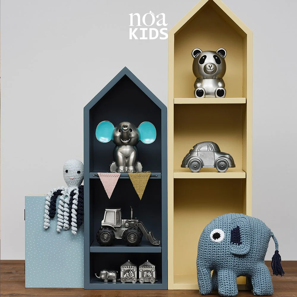 Fortinnet sparebøsse elefant m. blå ører - Image 2