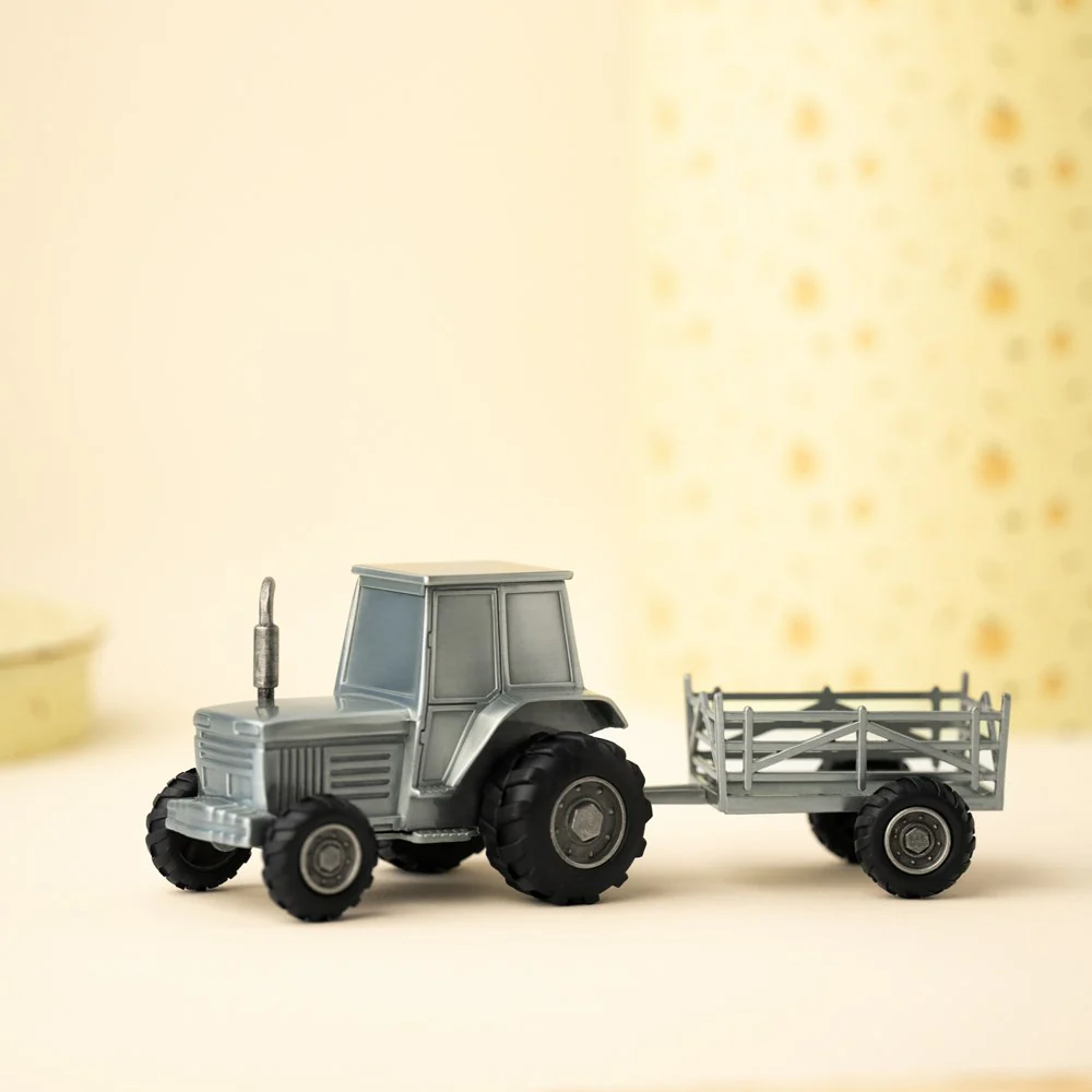 Fortinnet sparebøsse traktor m. vogn - Image 3