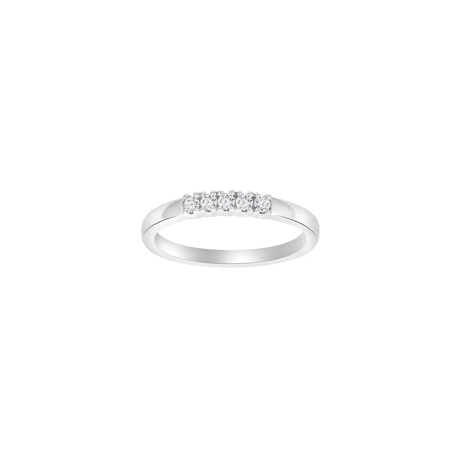 HEART 14kt. hvidguldsring m/dia. 5 x 0.03ct W/SI
