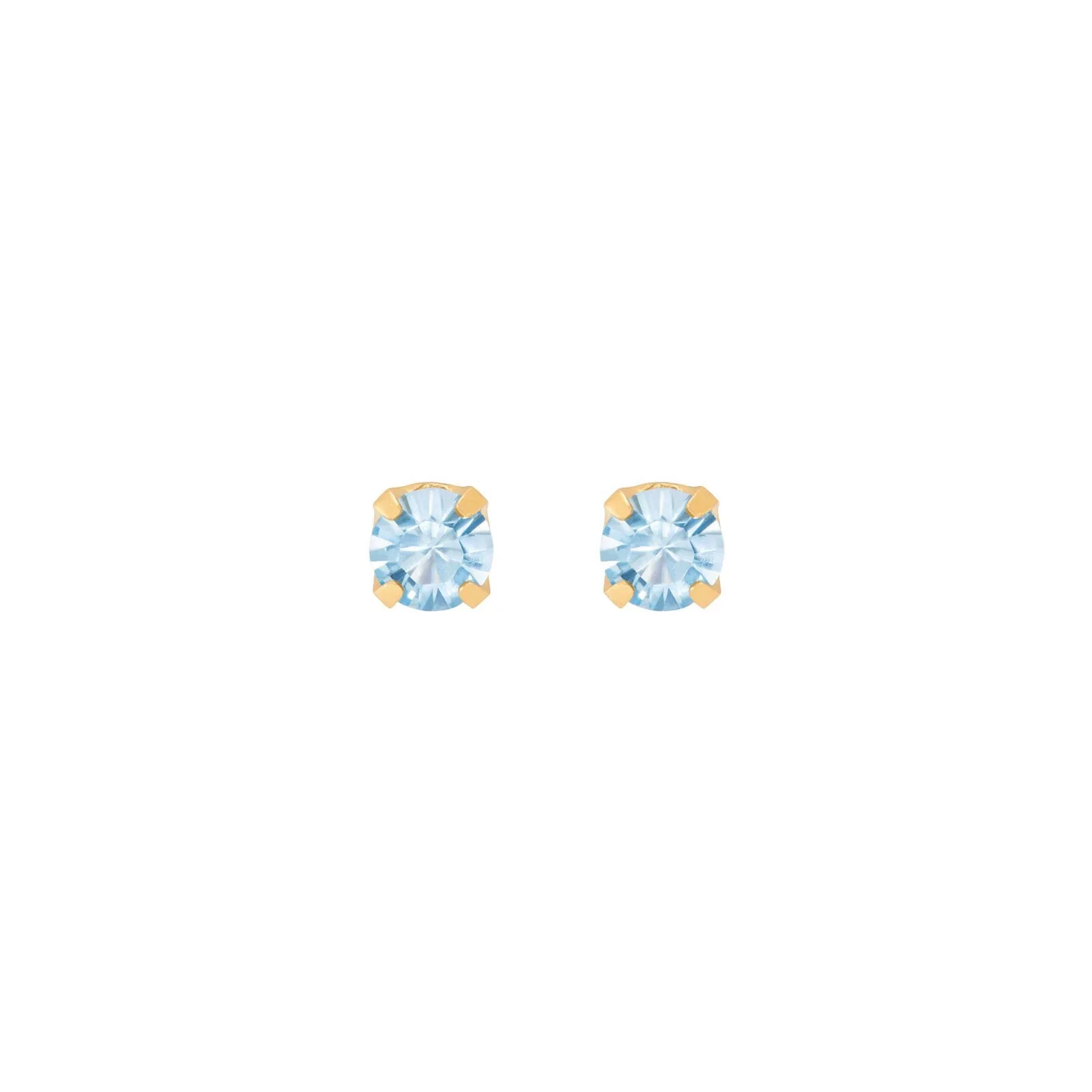 Inv2000 14kt. 3mm aqua cz