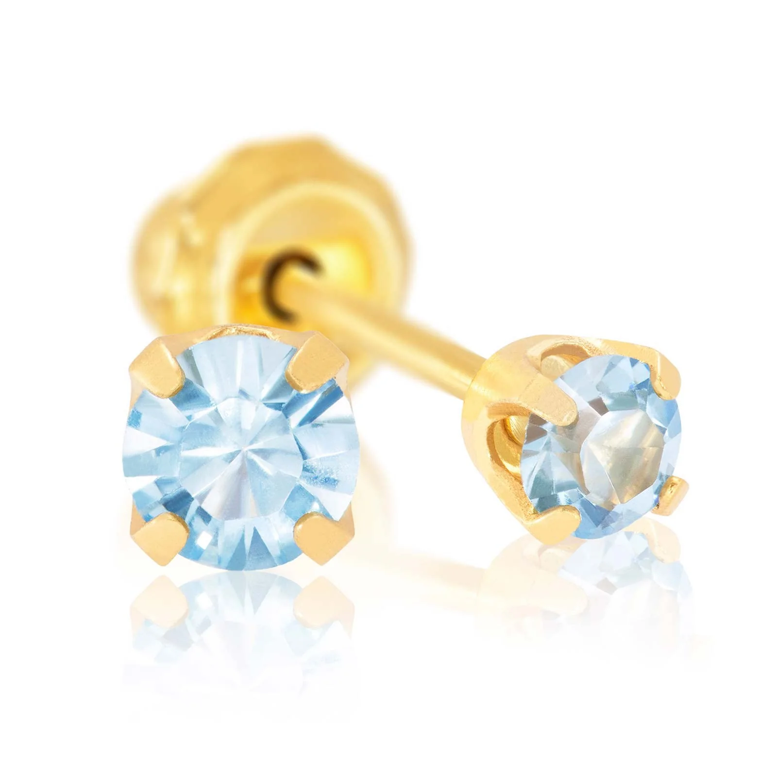 Inv2000 14kt. 3mm aqua cz - Image 2