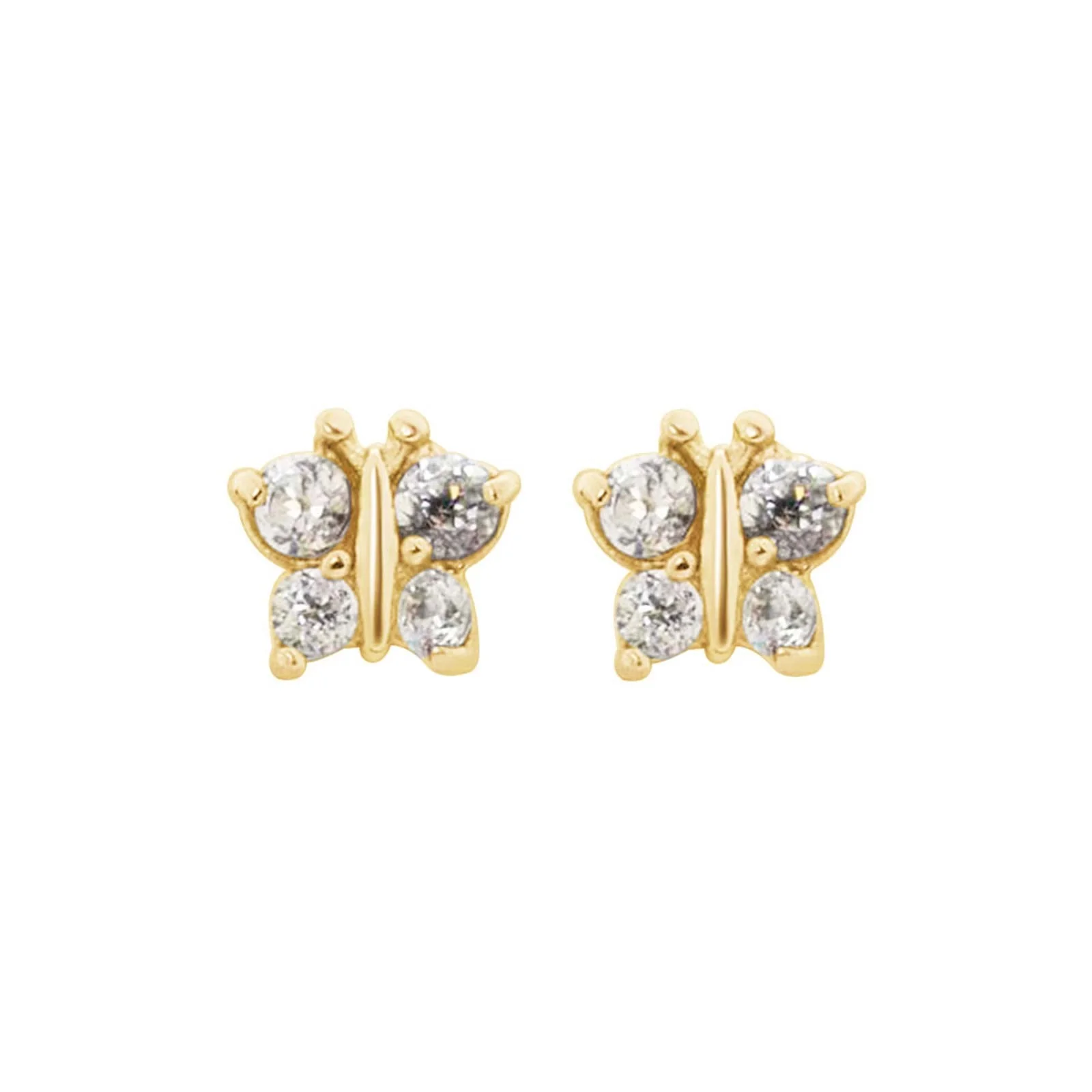 Inv2000 14kt. Sommerfugl med cz