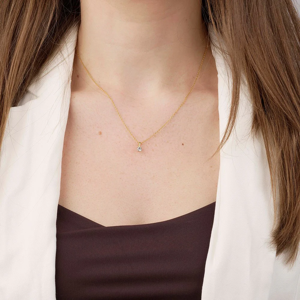 LUXURY 14kt. guldvedhæng m. lab grown diamant 0,25ct TW/VS2 - Image 3
