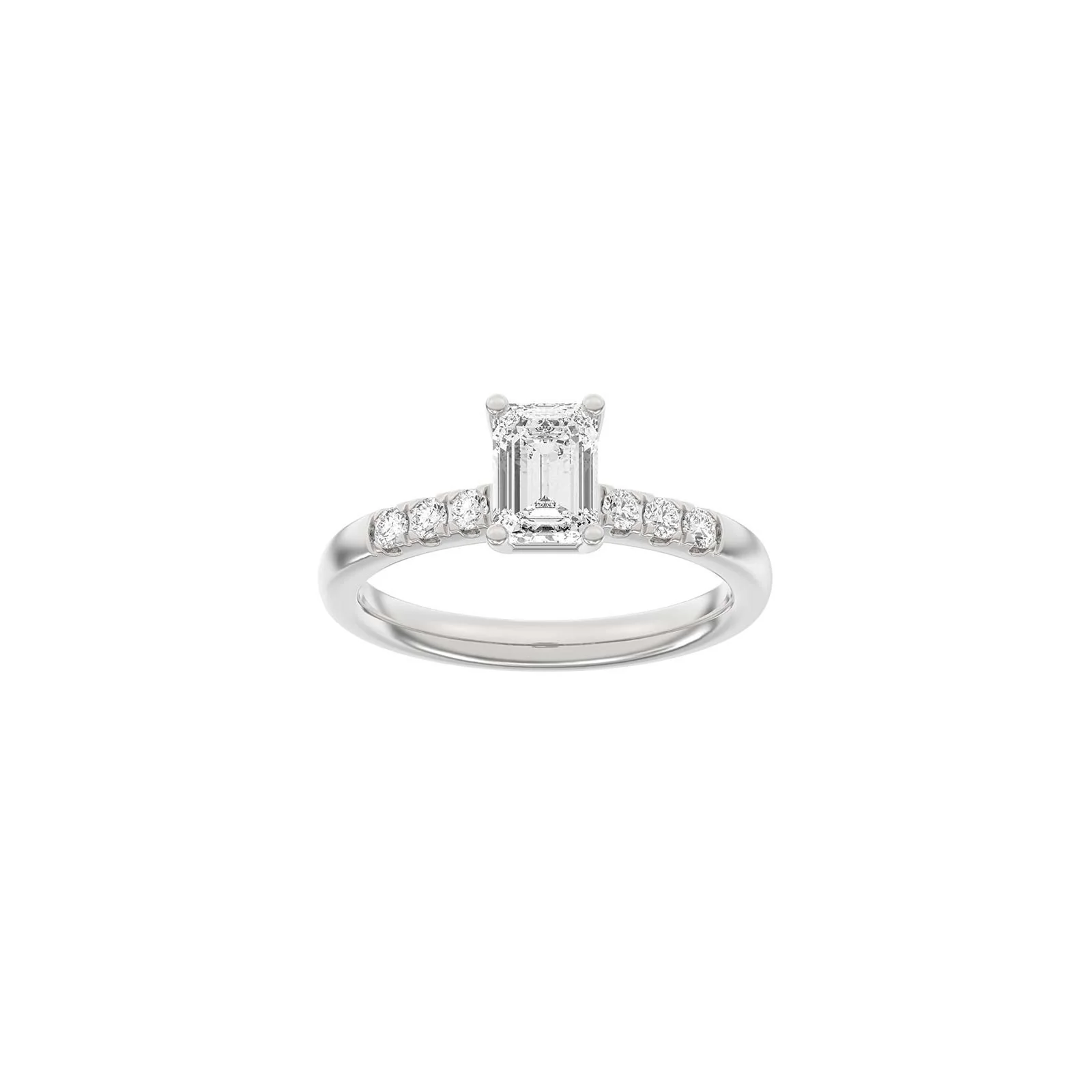 LUXURY Classic firkant 14kt. guldring m. lab grown diamant 1,2ct TW/VS2 - Image 3