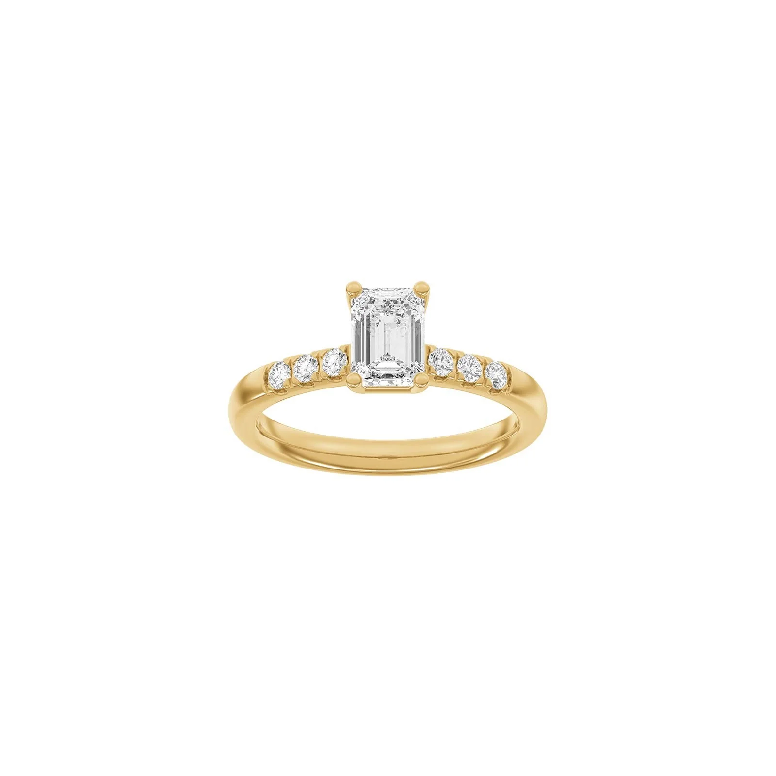 LUXURY Classic firkant 14kt. guldring m. lab grown diamant 1,2ct TW/VS2 - Image 4