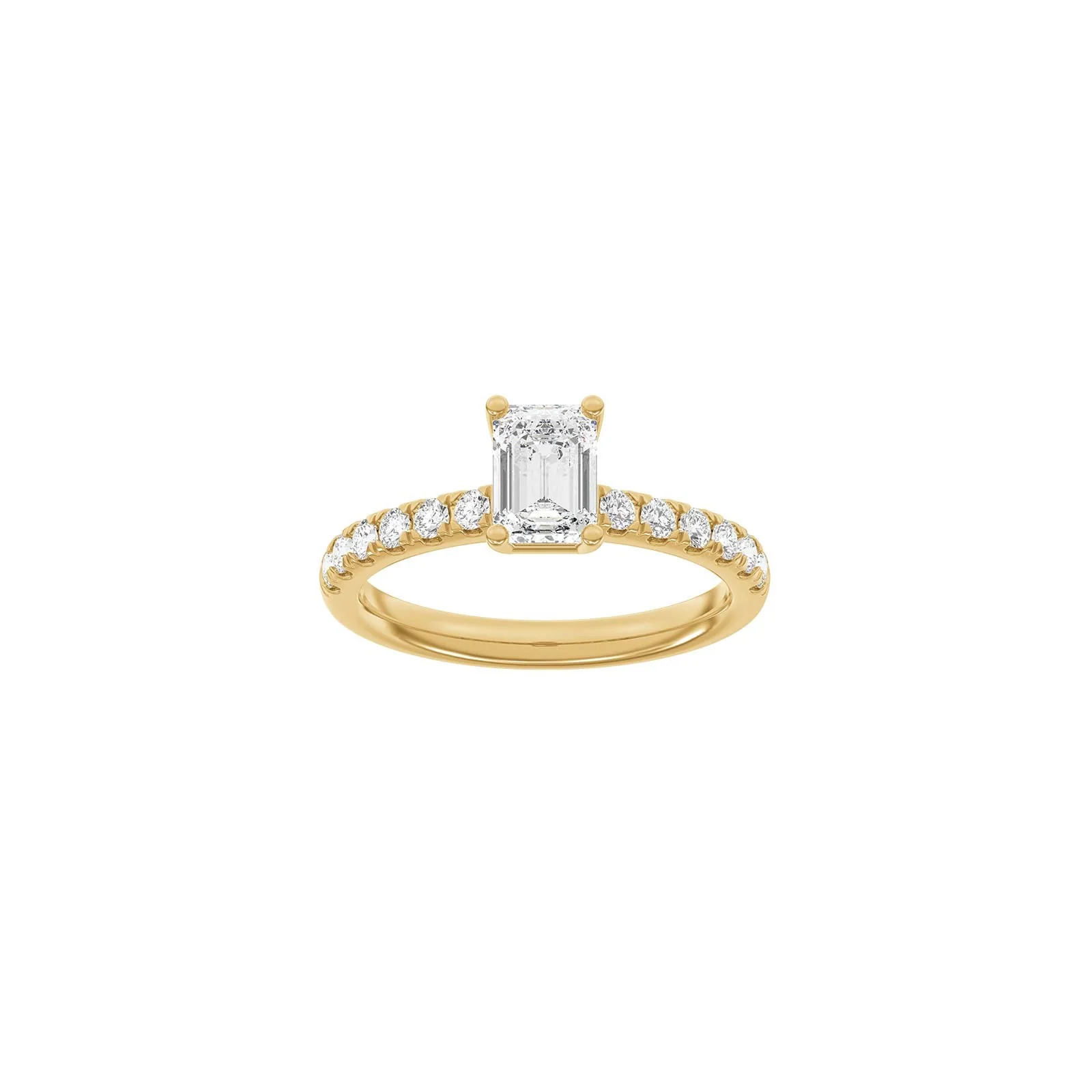 LUXURY Classic firkant 14kt. guldring m. lab grown diamant 1,4ct TW/VS2 - Image 4