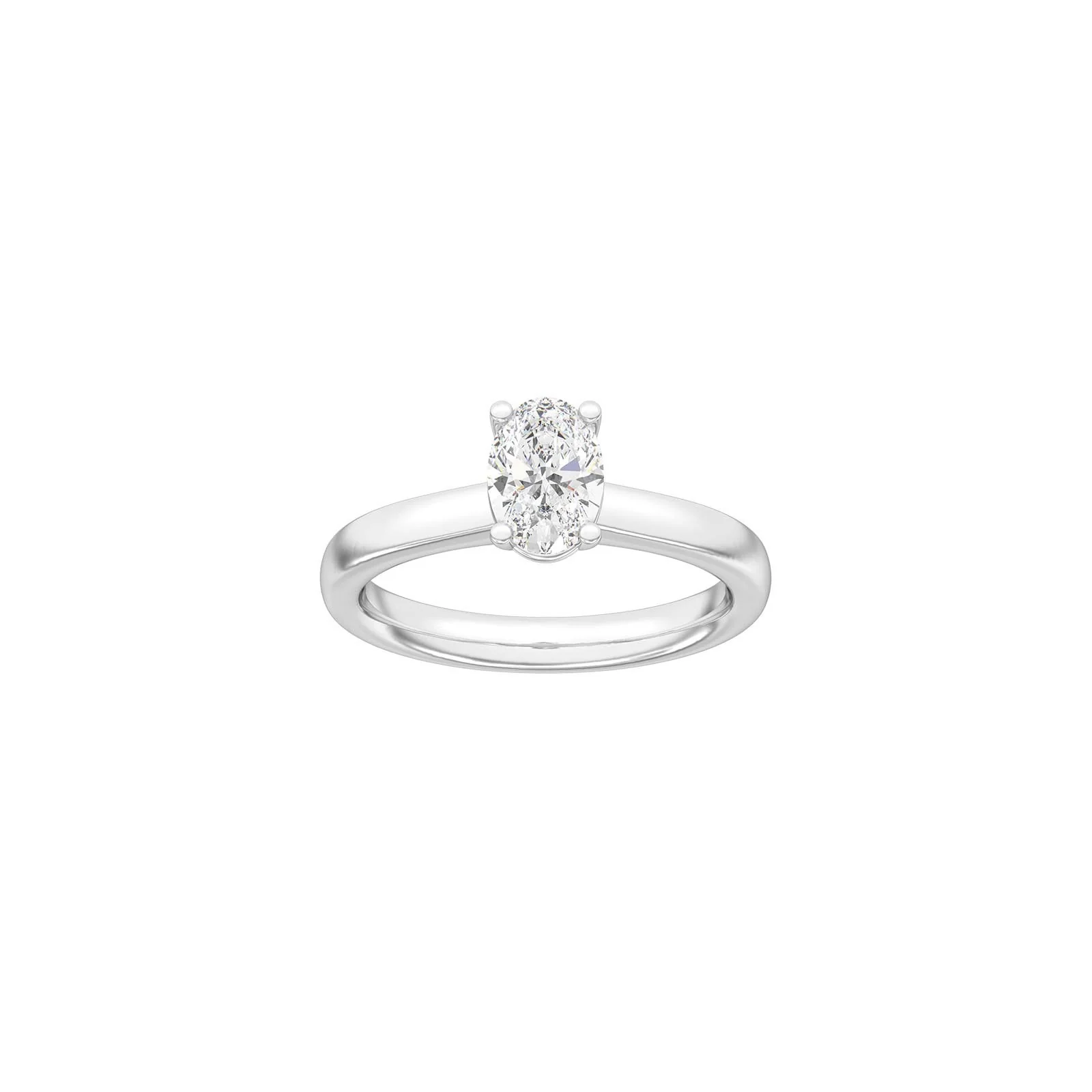 LUXURY Classic oval 14kt. guldring m. lab grown diamant 1,0ct TW/VS2 - Image 3