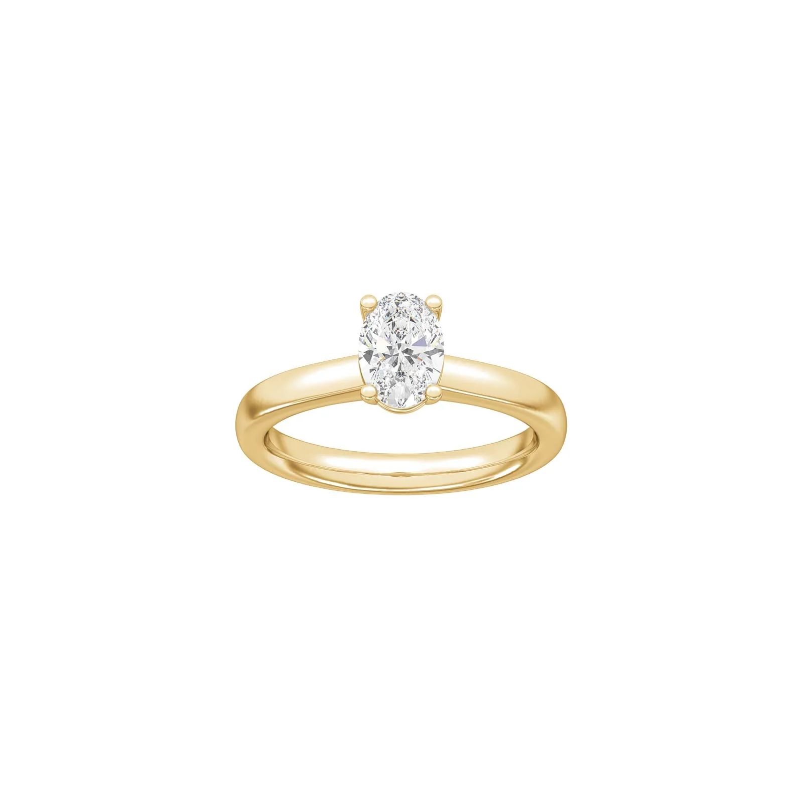 LUXURY Classic oval 14kt. guldring m. lab grown diamant 1,0ct TW/VS2 - Image 4