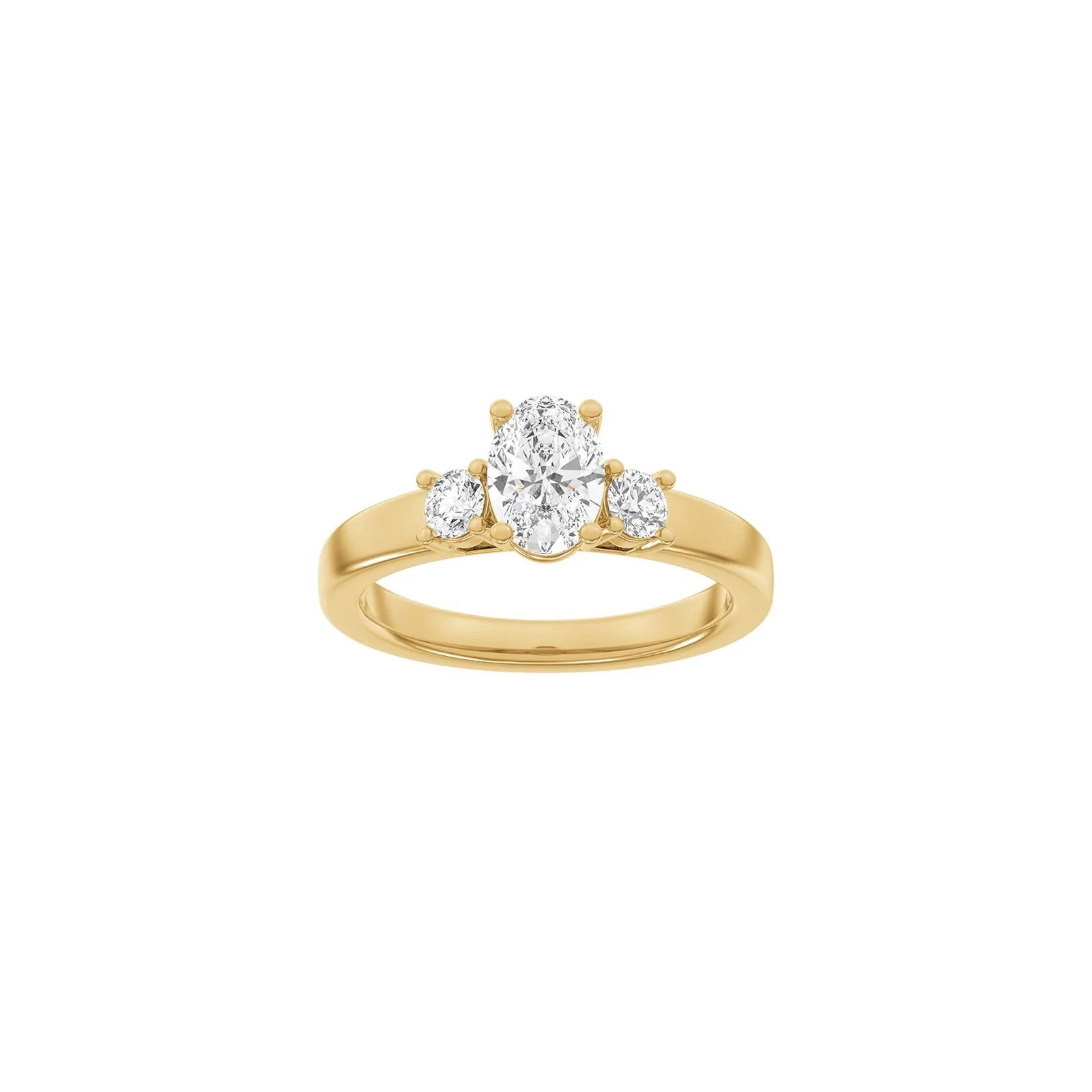 LUXURY Classic oval 14kt. guldring m. lab grown diamant 1,33ct TW/VS2 - Image 4