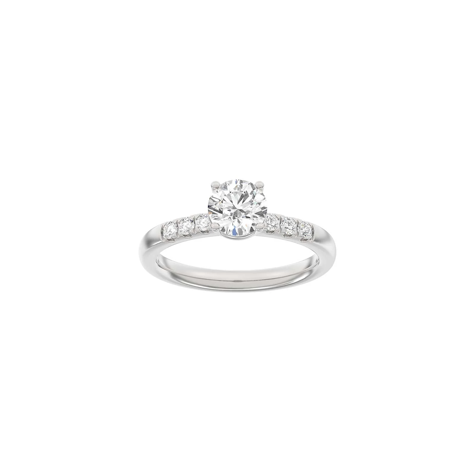 LUXURY Classic rund 14kt. guldring m. lab grown diamant 1,2ct TW/VS2 - Image 3