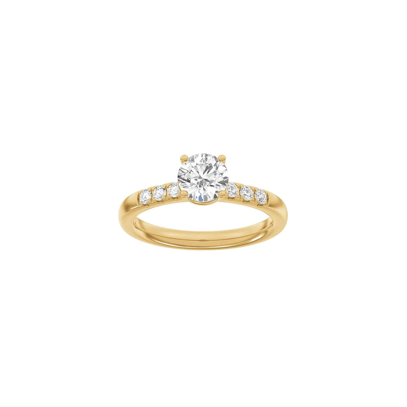 LUXURY Classic rund 14kt. guldring m. lab grown diamant 1,2ct TW/VS2 - Image 4