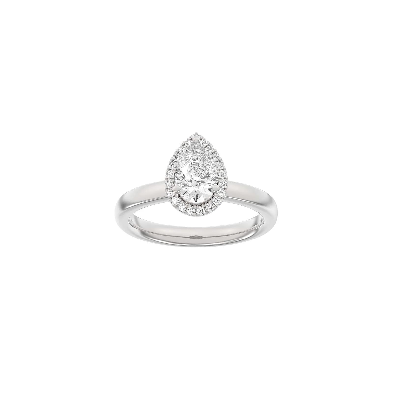 LUXURY Halo dråbe 14kt. guldring m. lab grown diamant 1,12ct TW/VS2 - Image 2