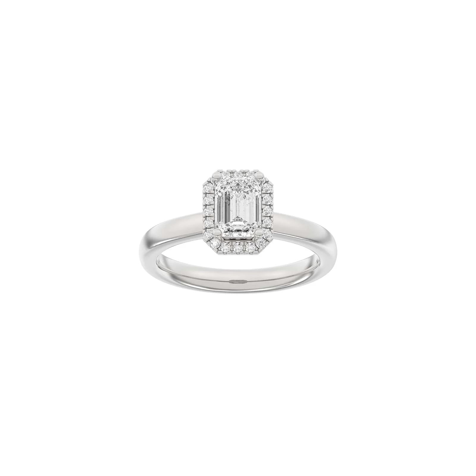 LUXURY Halo firkant 14kt. guldring m. lab grown diamant 1,12ct TW/VS2 - Image 2