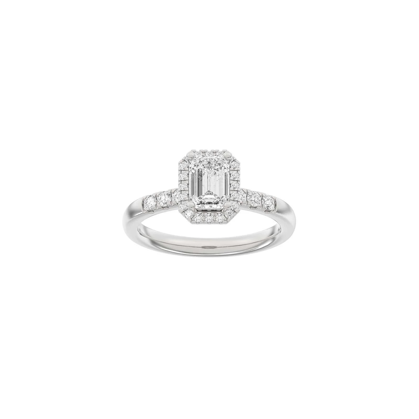 LUXURY Halo firkant 14kt. guldring m. lab grown diamant 1,32ct TW/VS2 - Image 2
