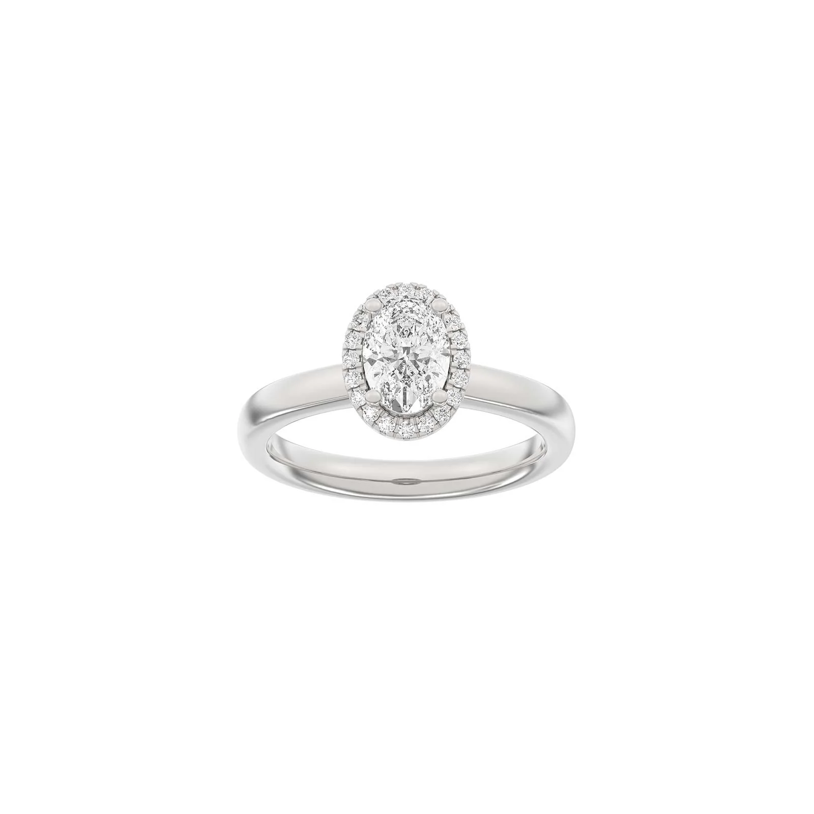 LUXURY Halo oval 14kt. guldring m. lab grown diamant 1,12ct TW/VS2 - Image 3