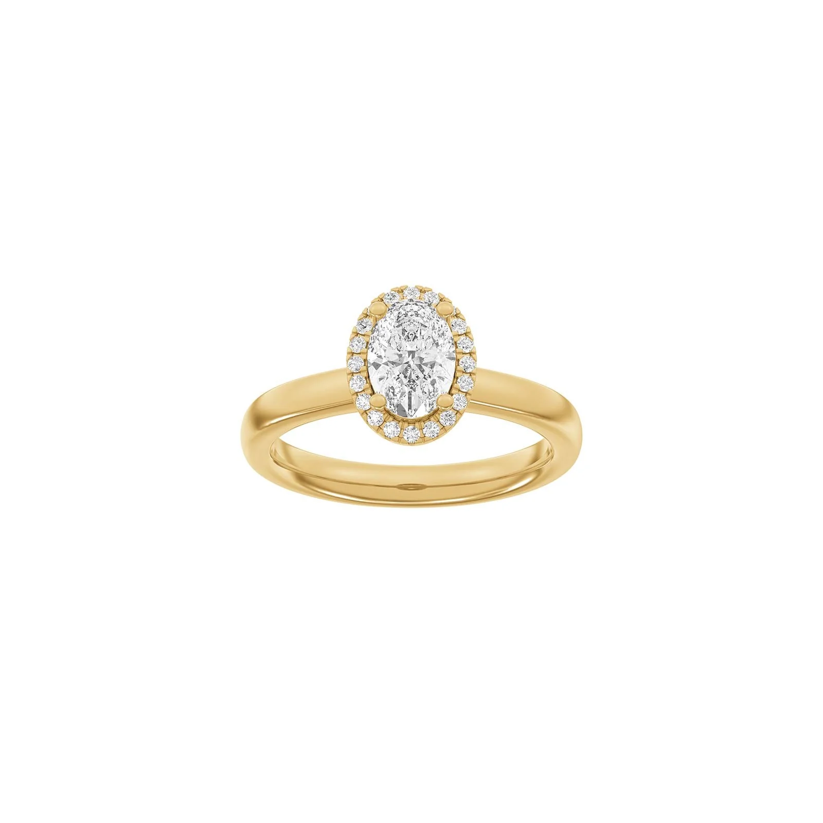 LUXURY Halo oval 14kt. guldring m. lab grown diamant 1,12ct TW/VS2 - Image 4