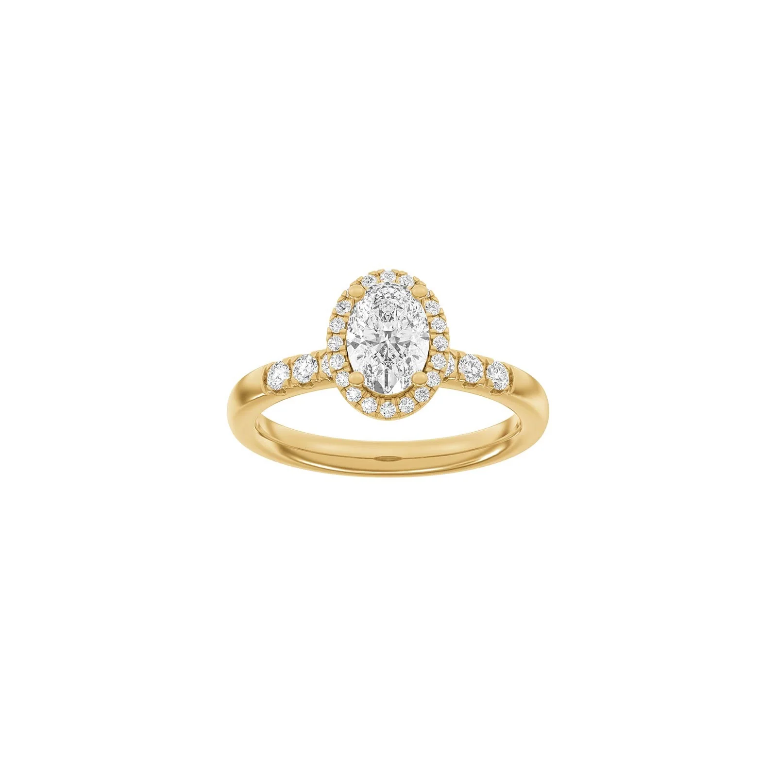 LUXURY Halo oval 14kt. guldring m. lab grown diamant 1,32ct TW/VS2 - Image 4
