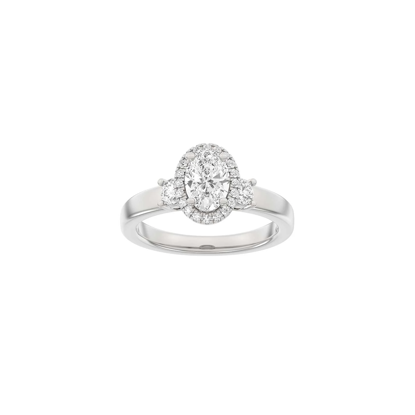 LUXURY Halo oval 14kt. guldring m. lab grown diamant 1,45ct TW/VS2 - Image 3