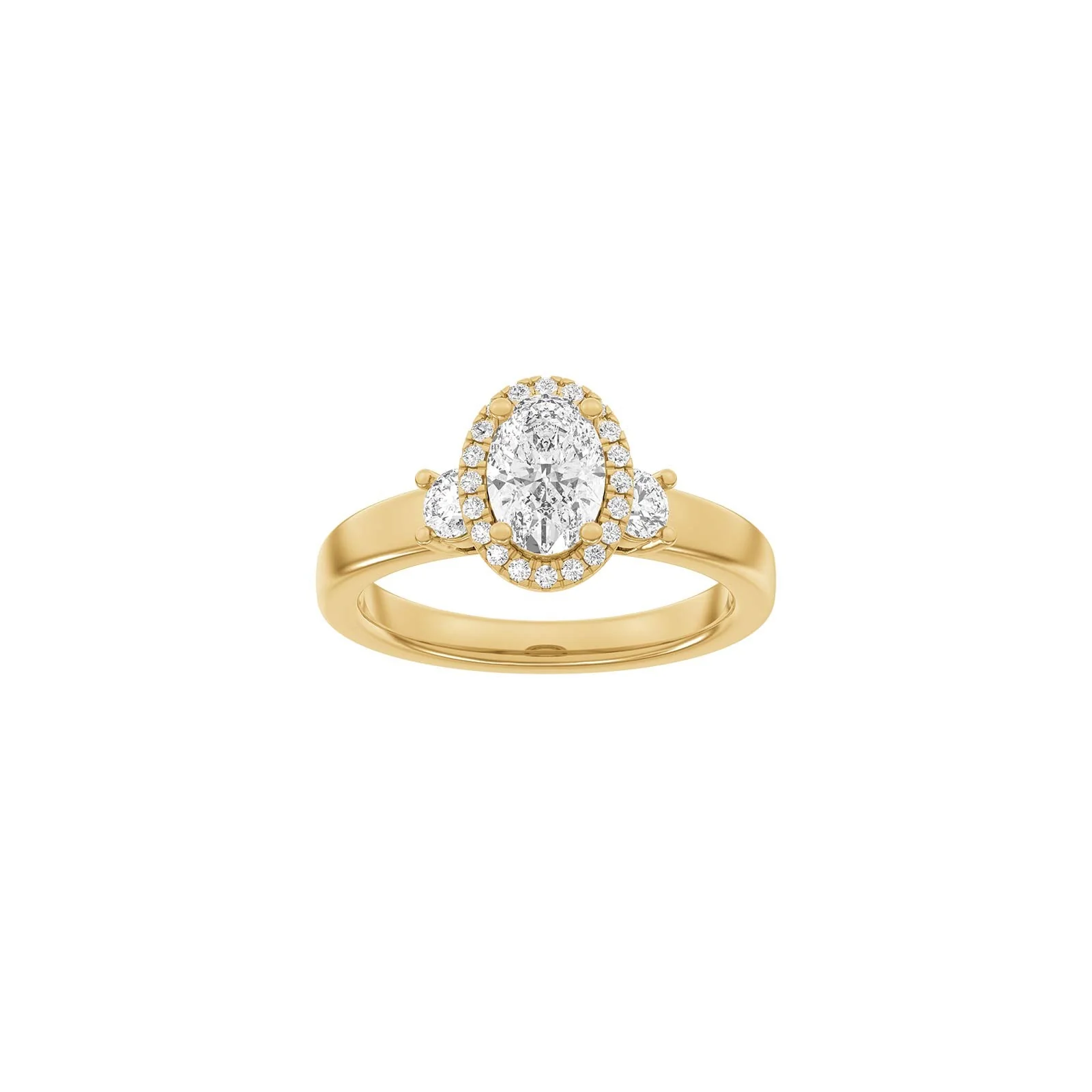 LUXURY Halo oval 14kt. guldring m. lab grown diamant 1,45ct TW/VS2 - Image 4