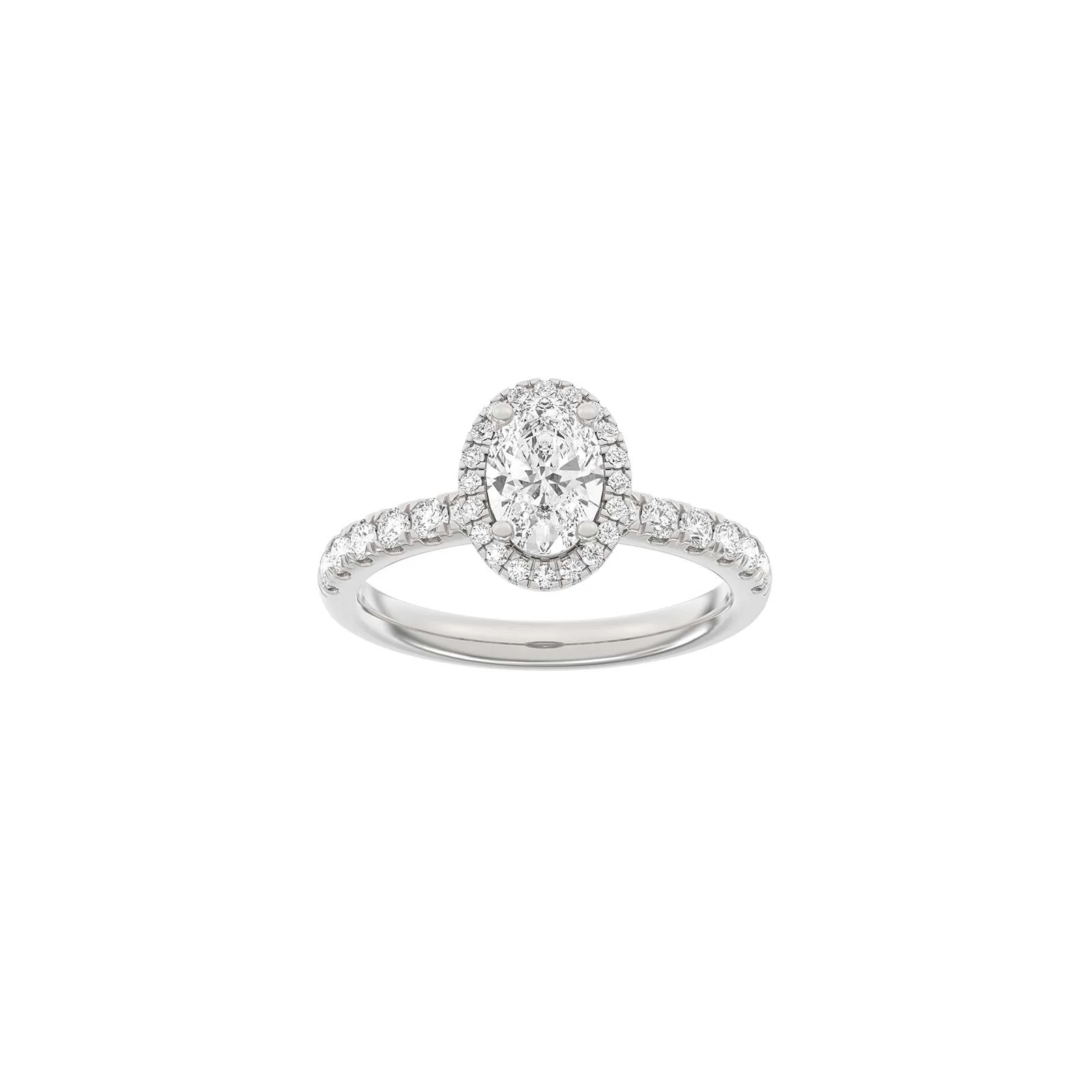 LUXURY Halo oval 14kt. guldring m. lab grown diamant 1,52ct TW/VS2 - Image 3