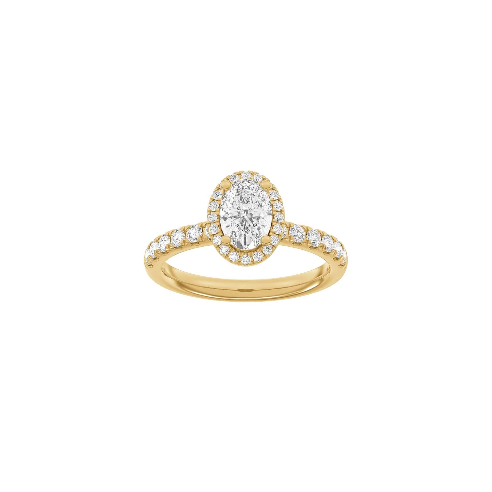 LUXURY Halo oval 14kt. guldring m. lab grown diamant 1,52ct TW/VS2 - Image 4