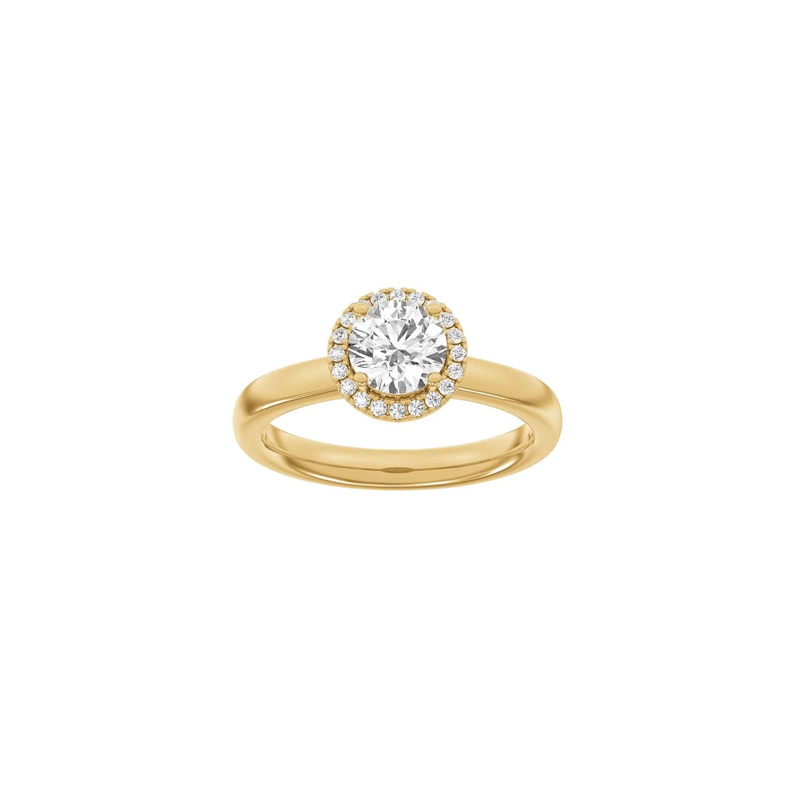LUXURY Halo rund 14kt. guldring m. lab grown diamant 1,12ct TW/VS2 - Image 4