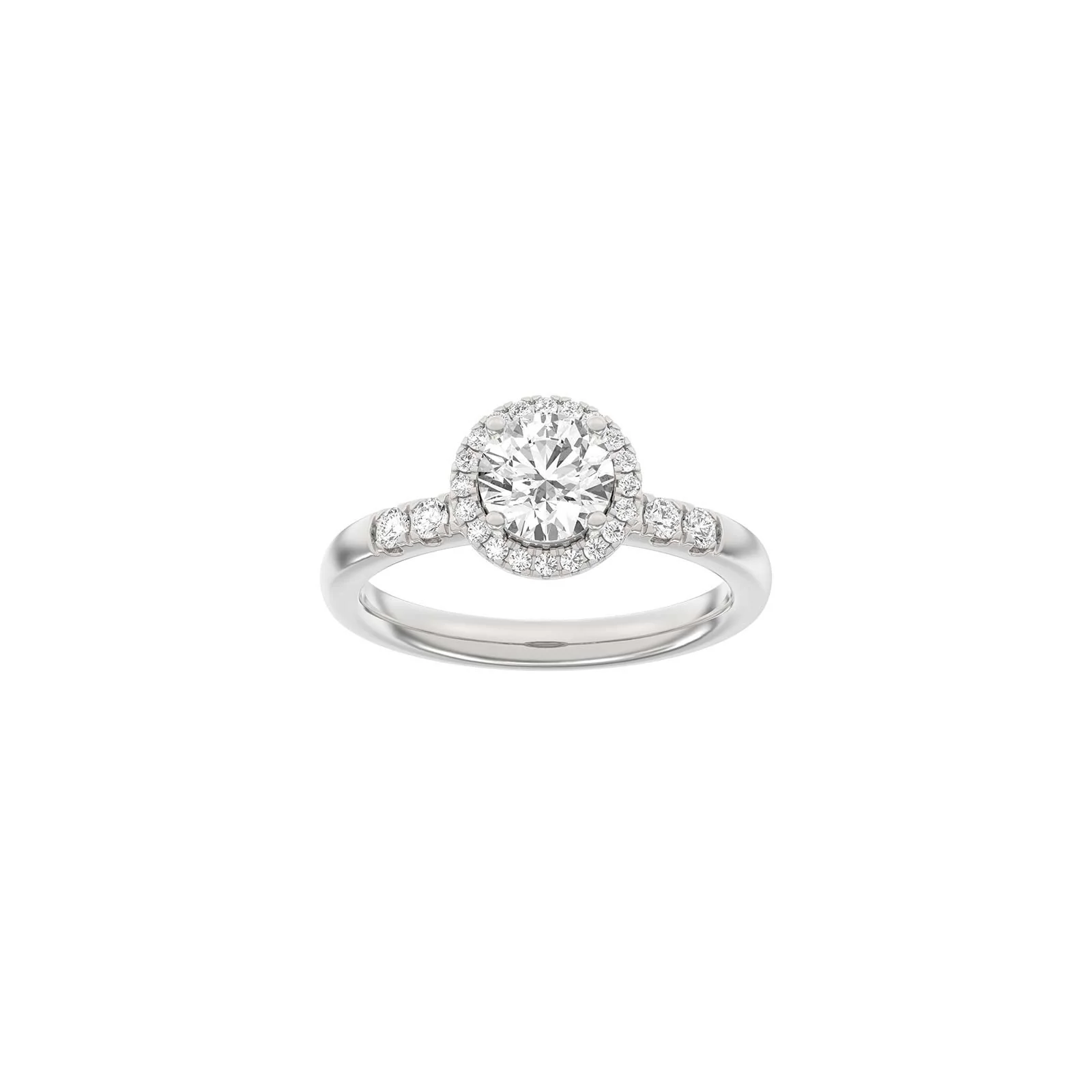 LUXURY Halo rund 14kt. guldring m. lab grown diamant 1,32ct TW/VS2 - Image 3