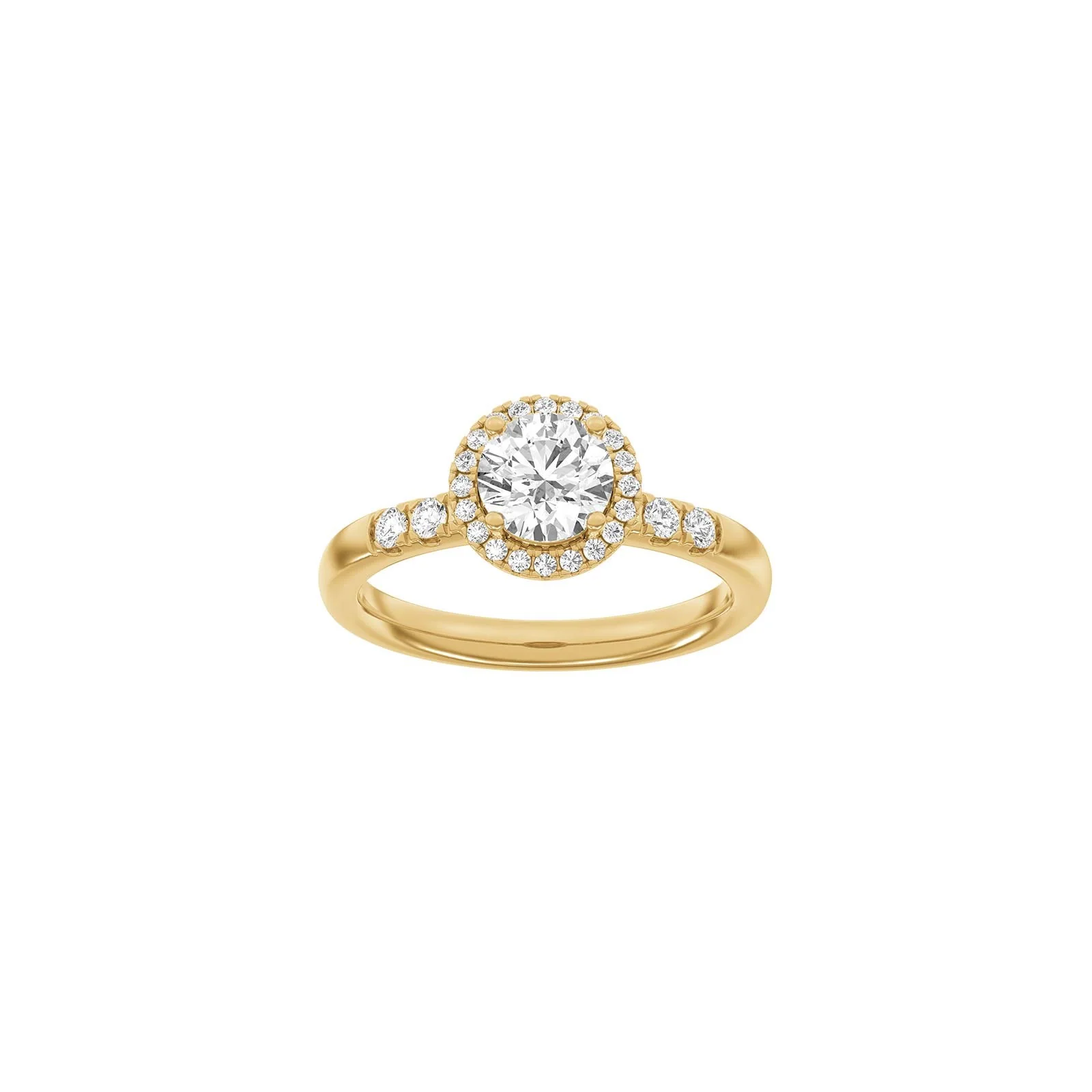 LUXURY Halo rund 14kt. guldring m. lab grown diamant 1,32ct TW/VS2 - Image 4