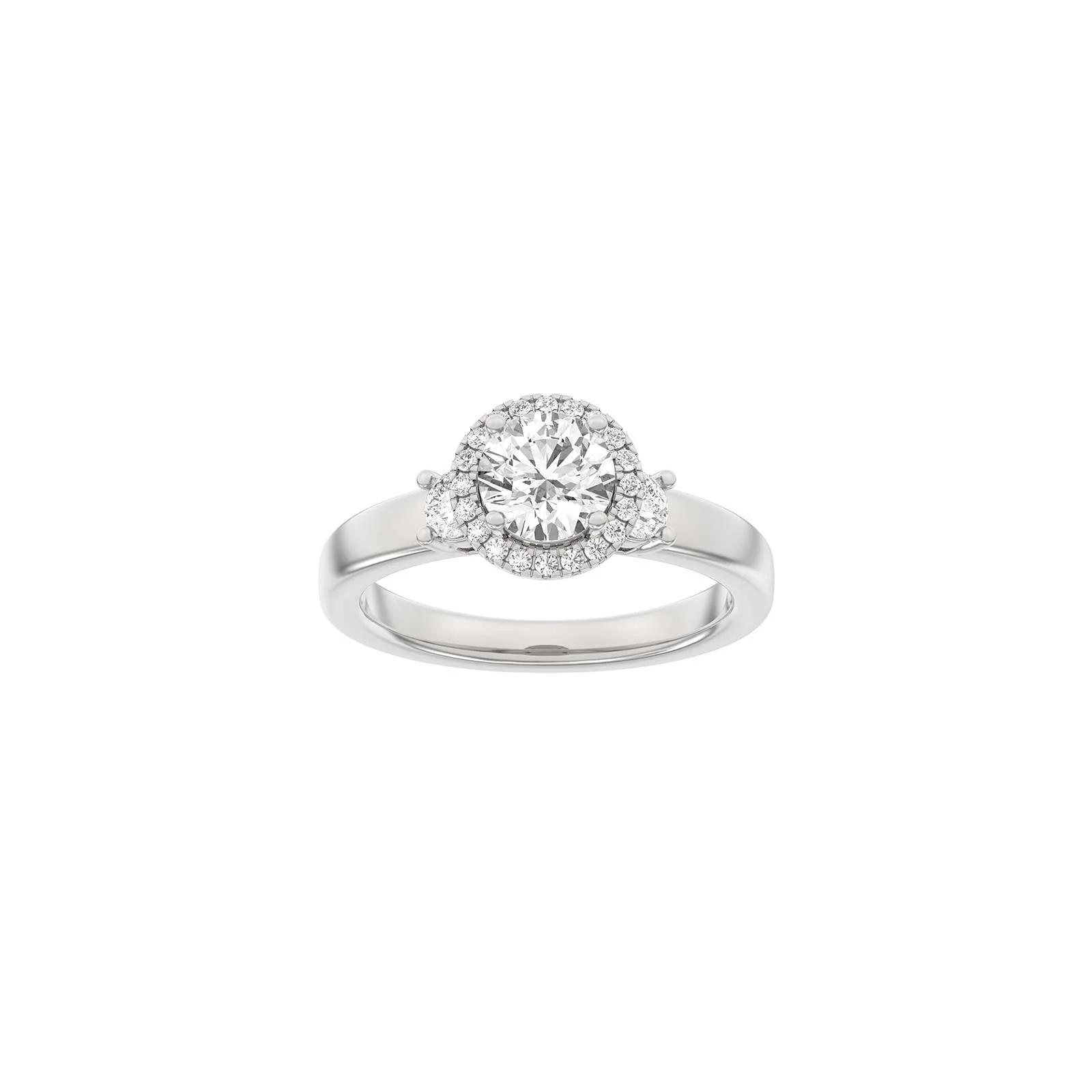 LUXURY Halo rund 14kt. guldring m. lab grown diamant 1,45ct TW/VS2 - Image 3