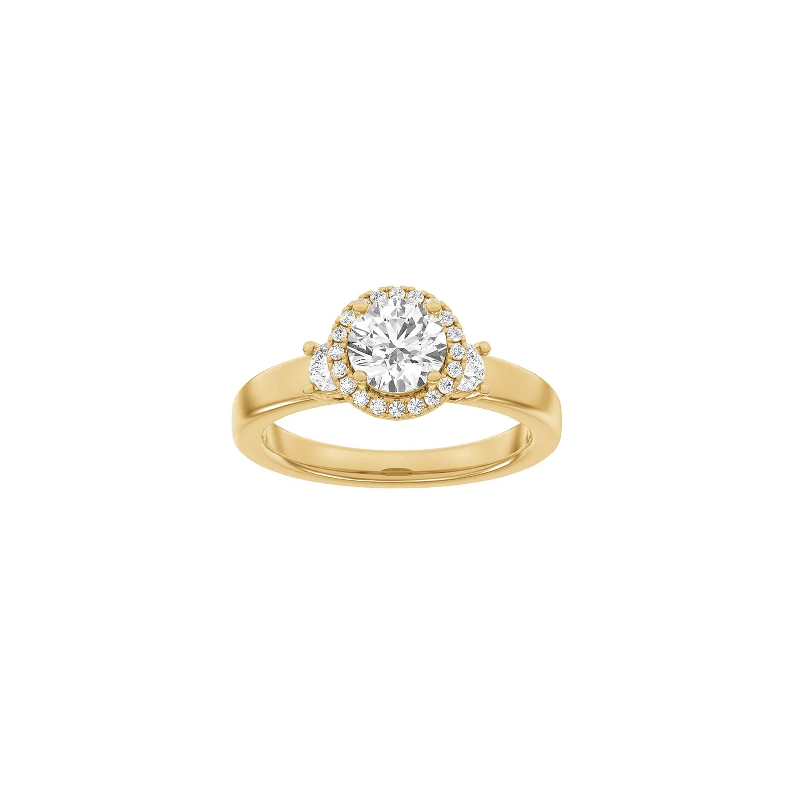 LUXURY Halo rund 14kt. guldring m. lab grown diamant 1,45ct TW/VS2 - Image 4