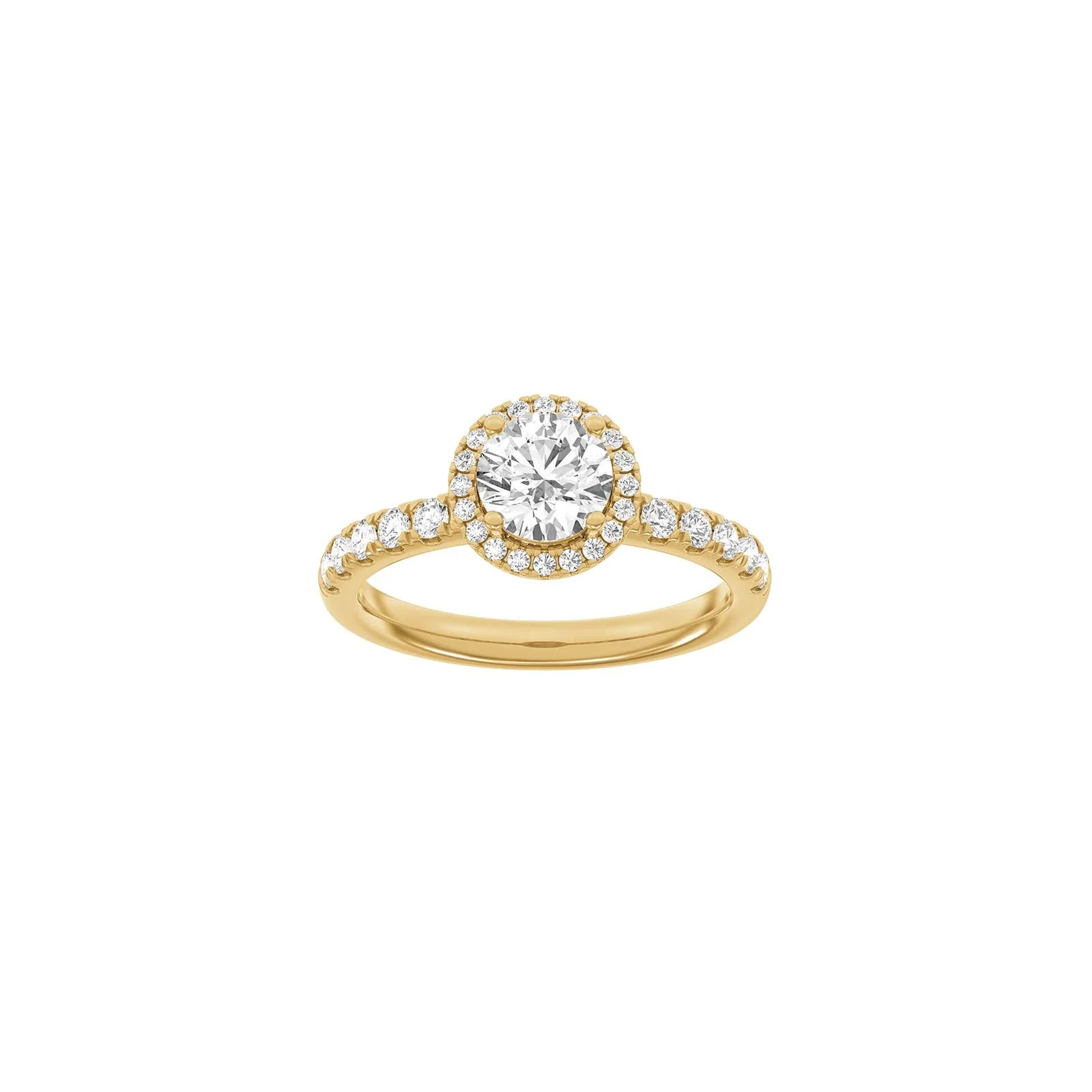 LUXURY Halo rund 14kt. guldring m. lab grown diamant 1,52ct TW/VS2 - Image 4