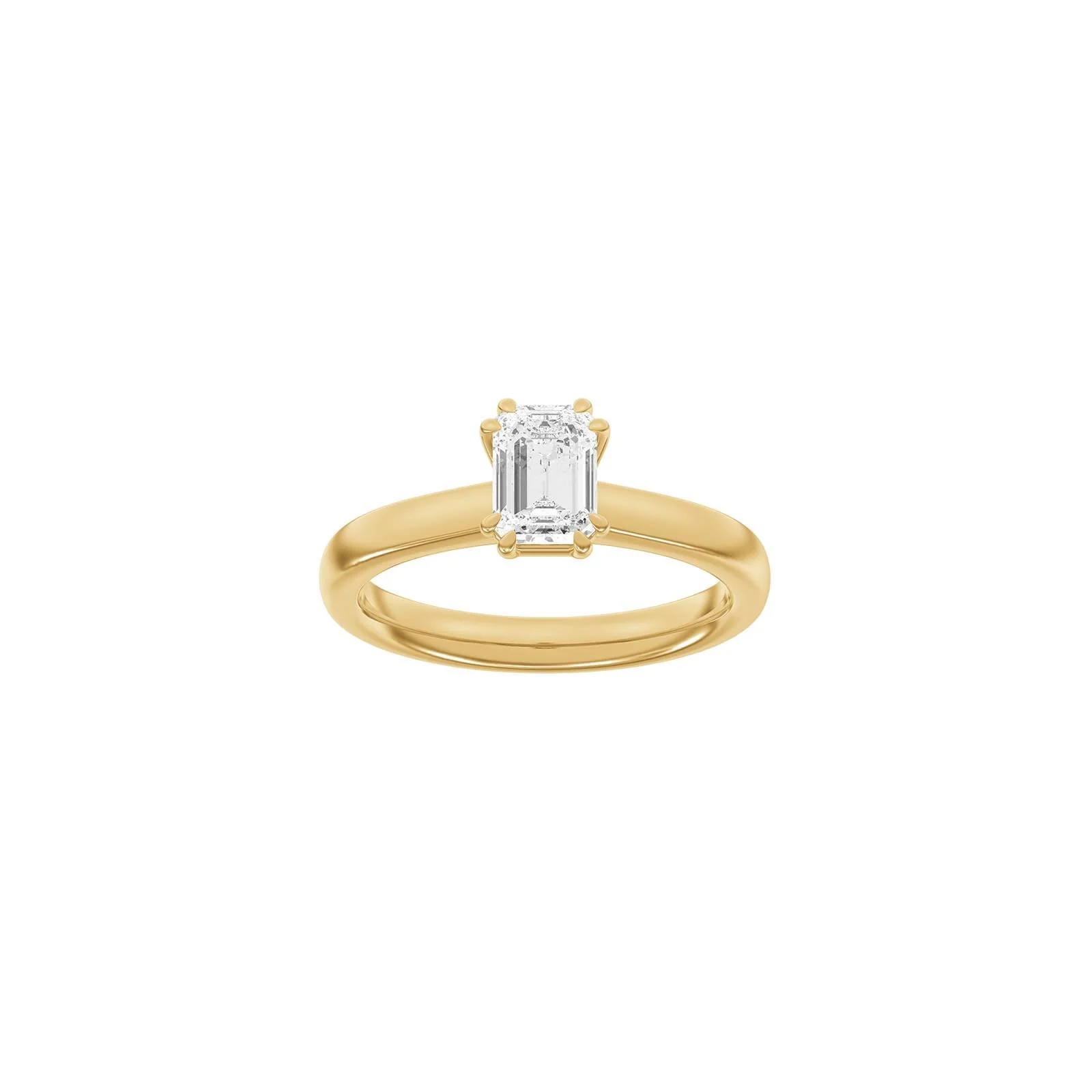 LUXURY Modern firkant 14kt. guldring m. lab grown diamant 1,0ct TW/VS2 - Image 4