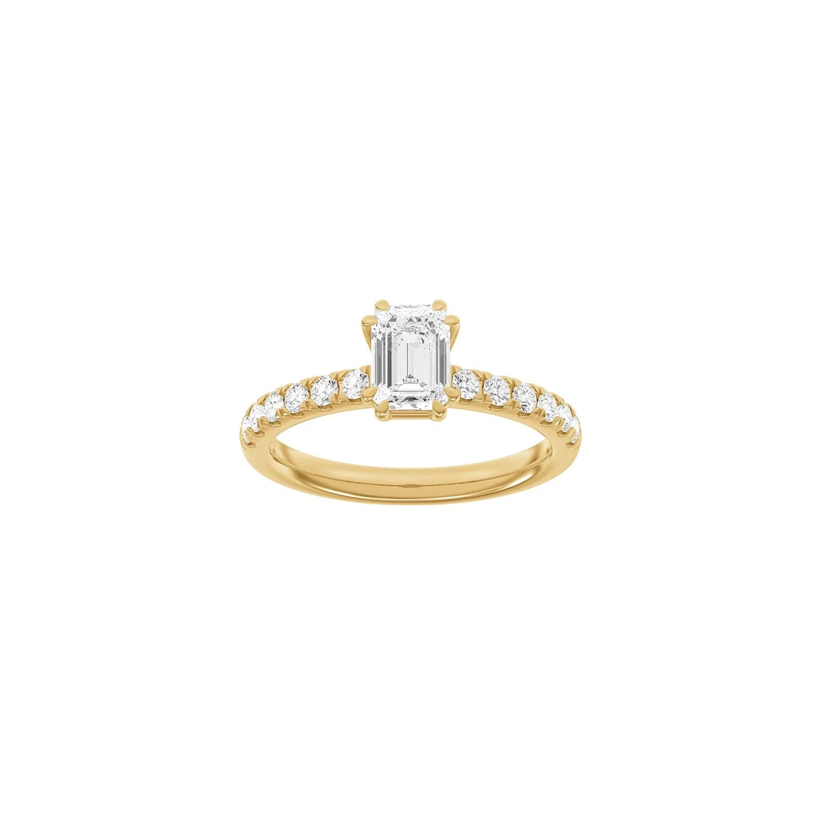 LUXURY Modern firkant 14kt. guldring m. lab grown diamant 1,4ct TW/VS2 - Image 4