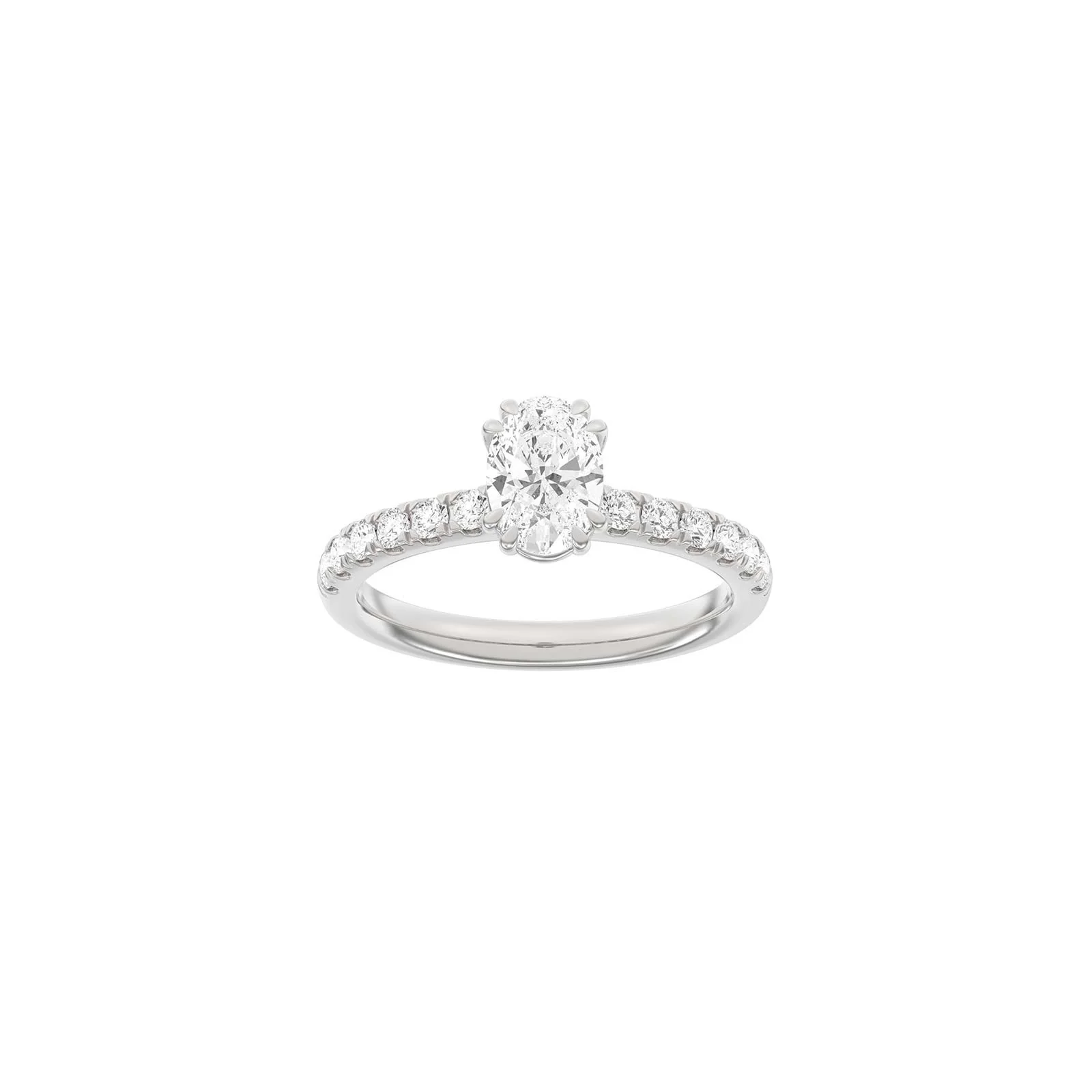 LUXURY Modern oval 14kt. guldring m. lab grown diamant 1,4ct TW/VS2 - Image 2