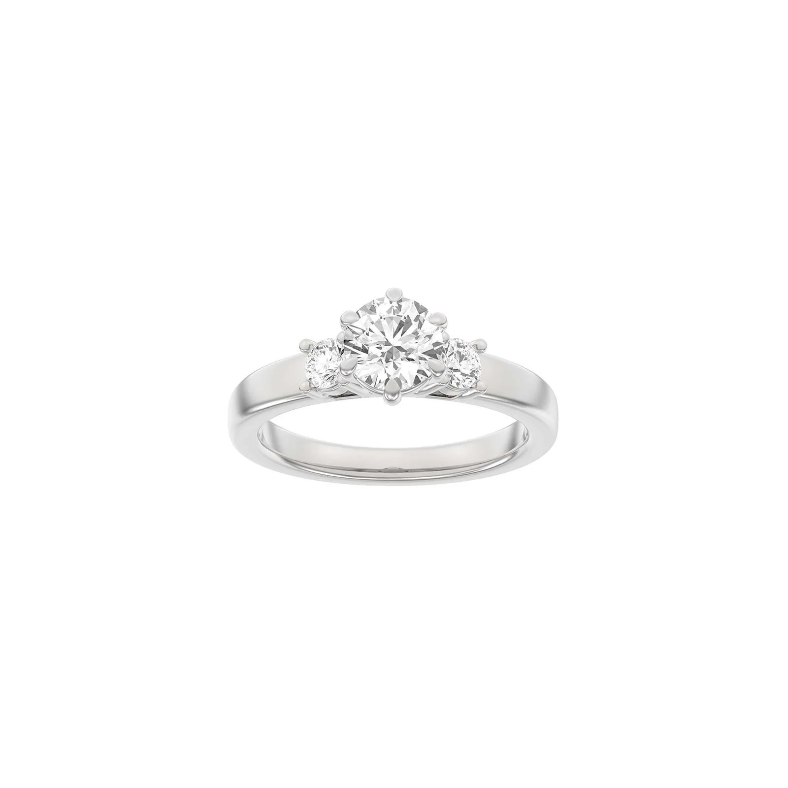 LUXURY Modern rund 14kt. guldring m. lab grown diamant 1,33ct TW/VS2 - Image 3